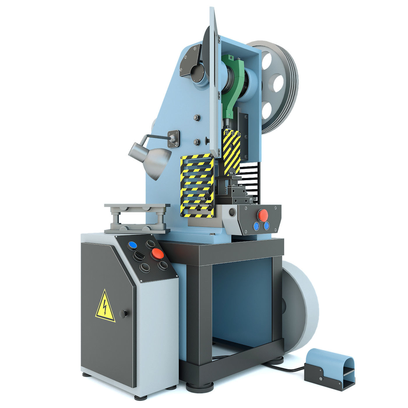 Forging hammer press drilling lathe machine tool - Collection 3D model_5