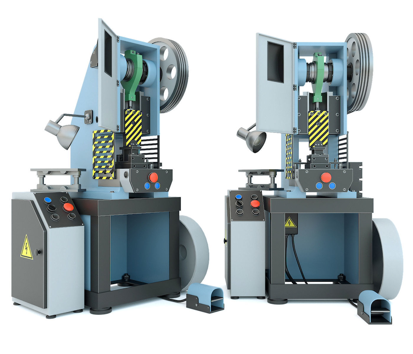 Forging hammer press drilling lathe machine tool - Collection 3D model_10