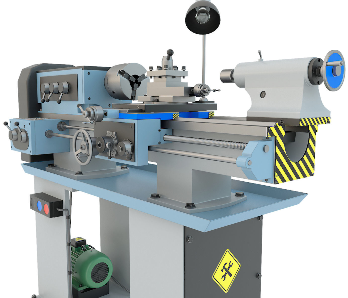 Forging hammer press drilling lathe machine tool - Collection 3D model_21