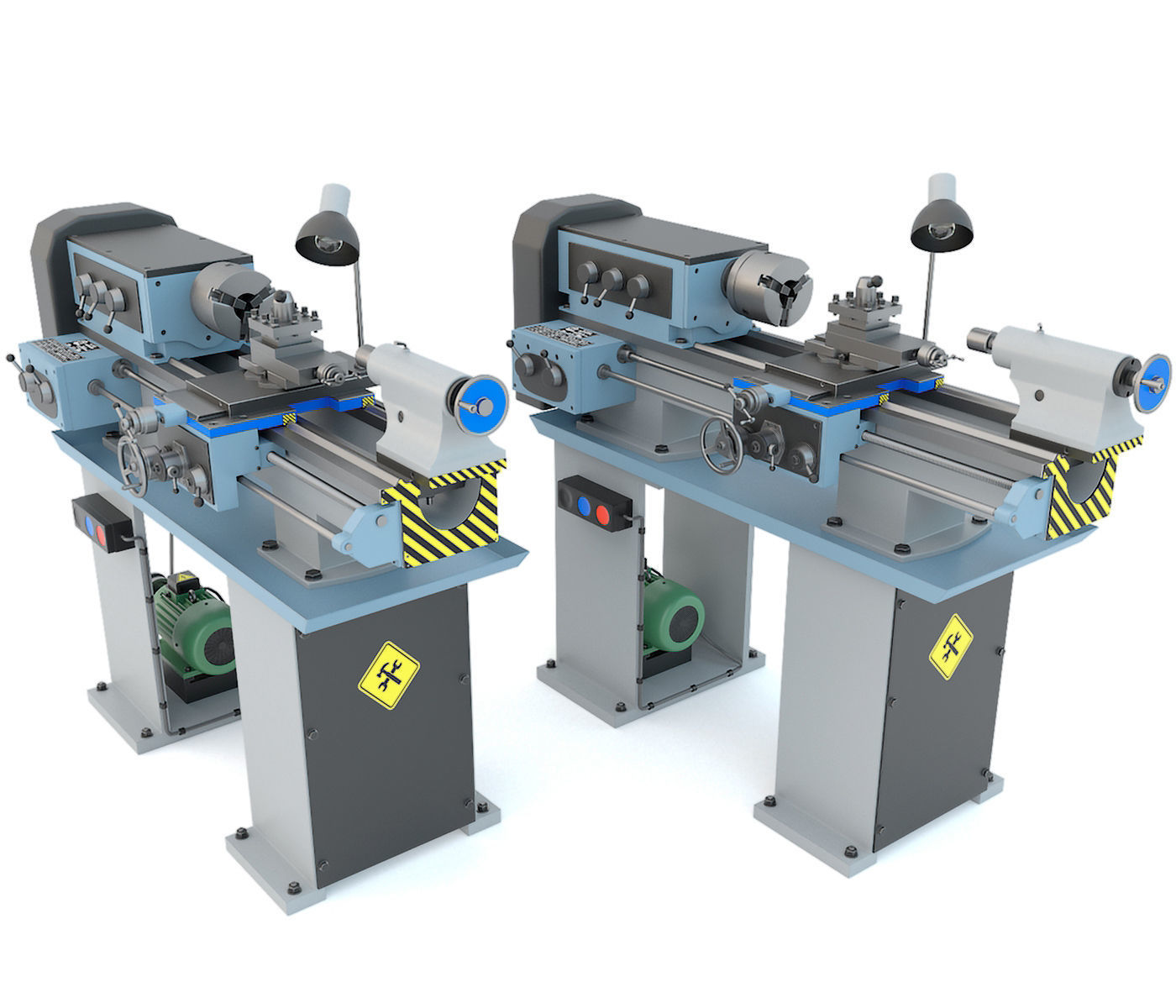 Forging hammer press drilling lathe machine tool - Collection 3D model_23