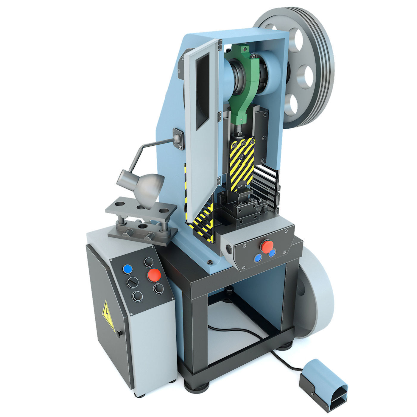 Forging hammer press drilling lathe machine tool - Collection 3D model_9