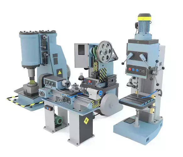 Forging hammer press drilling lathe machine tool - Collection 3D model Forging hammer press drilling lathe machine tool - Collection 3D model