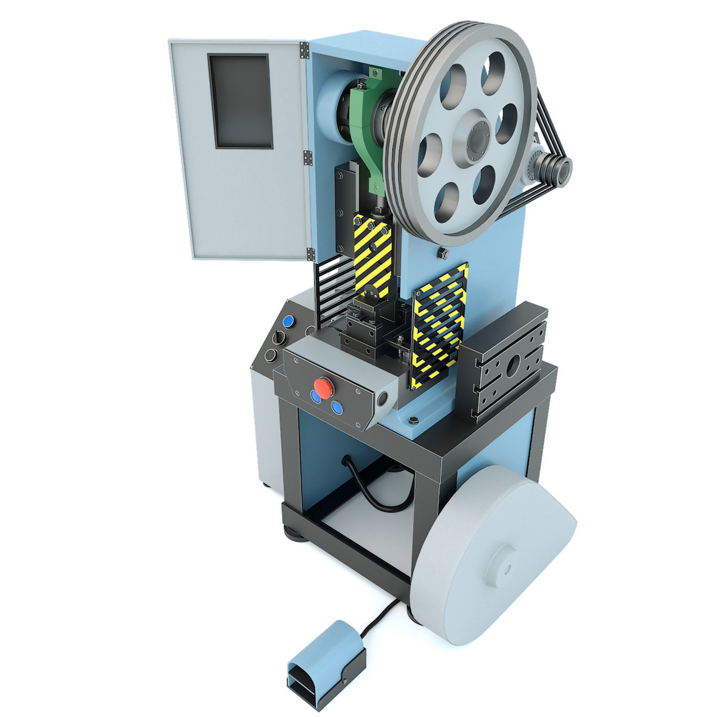 Forging hammer press drilling lathe machine tool - Collection 3D model_8