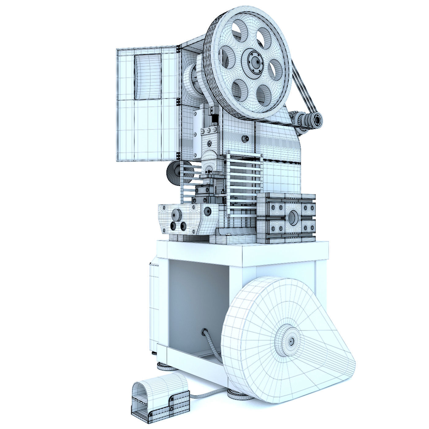 Forging hammer press drilling lathe machine tool - Collection 3D model_37