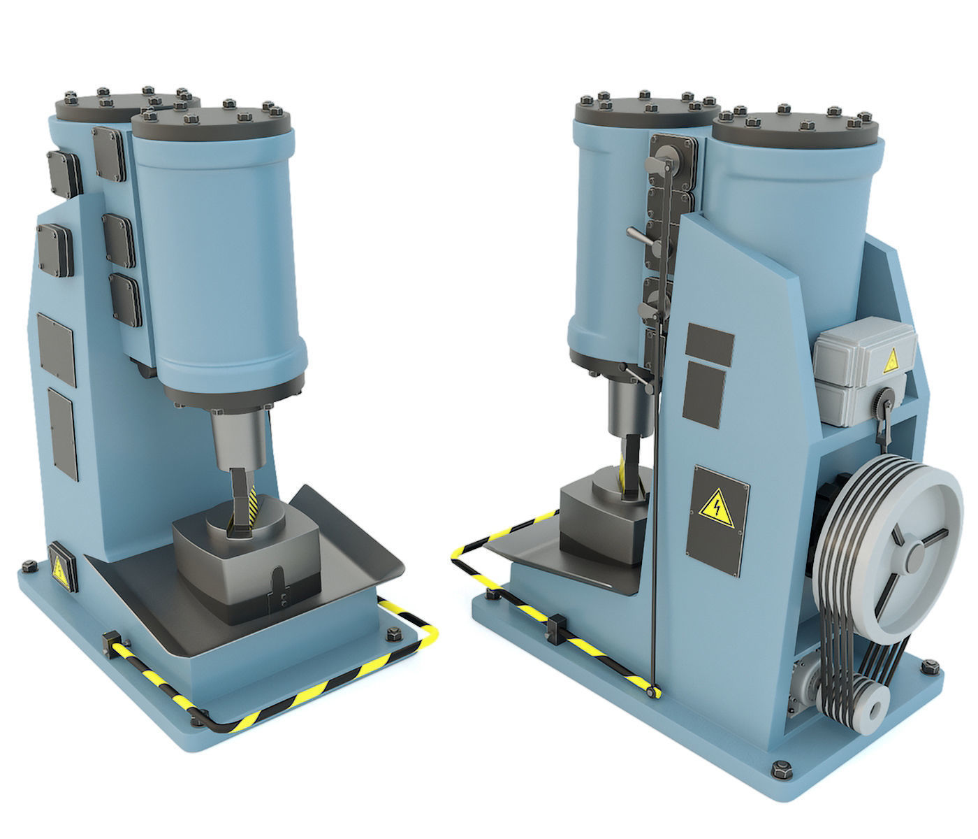 Forging hammer press drilling lathe machine tool - Collection 3D model_29