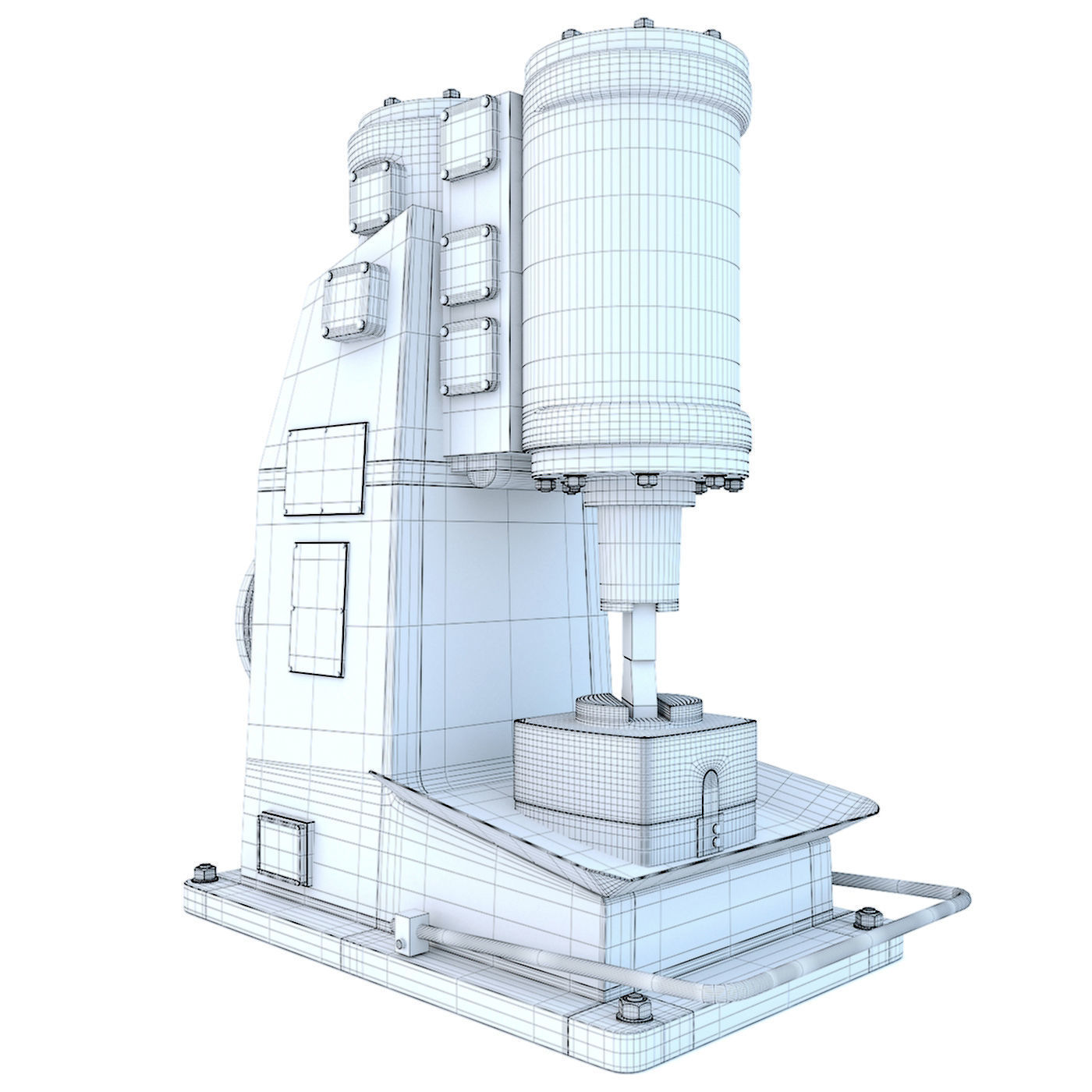 Forging hammer press drilling lathe machine tool - Collection 3D model_44