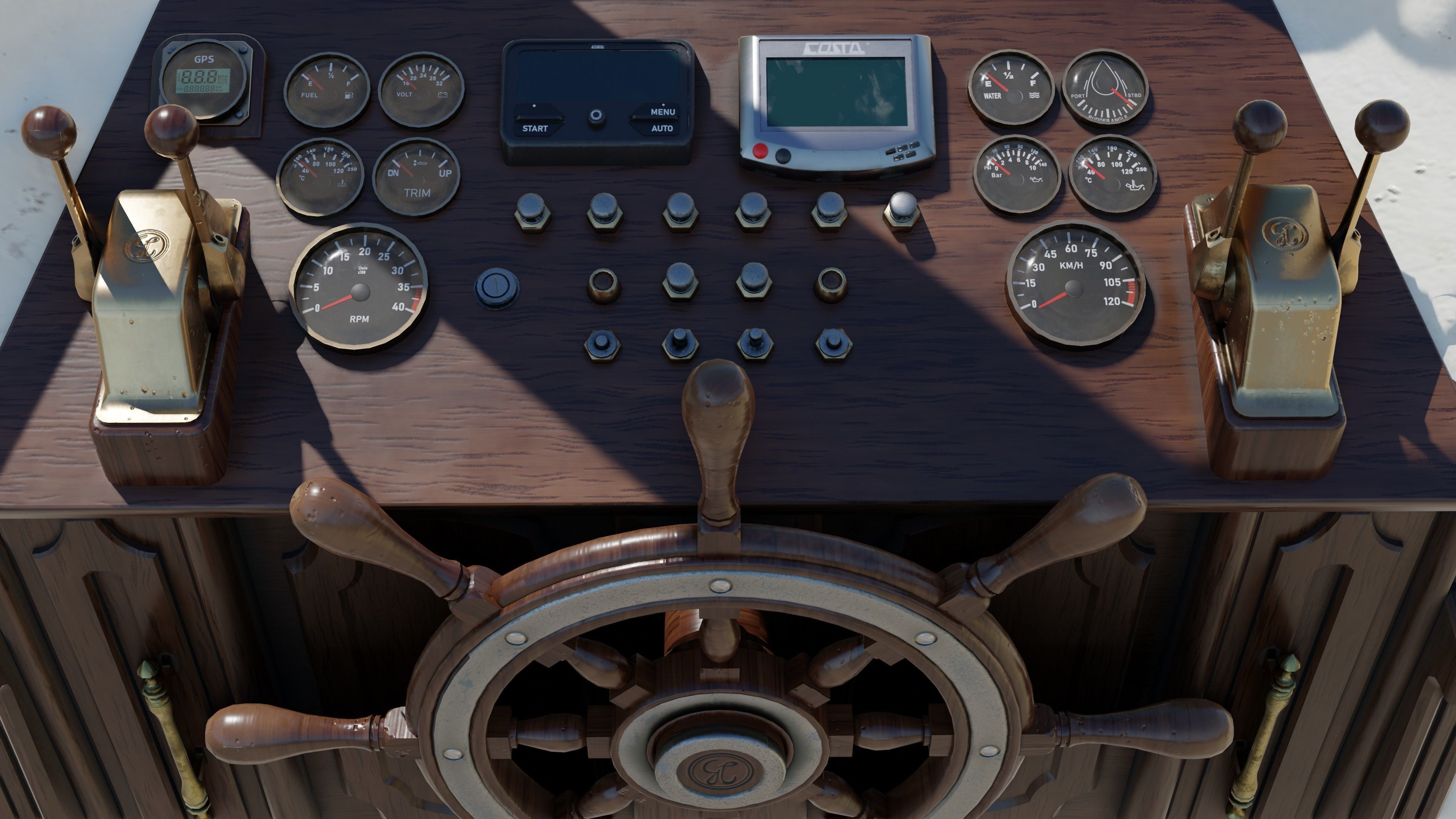 Fishing boat Low-poly 3D model_4