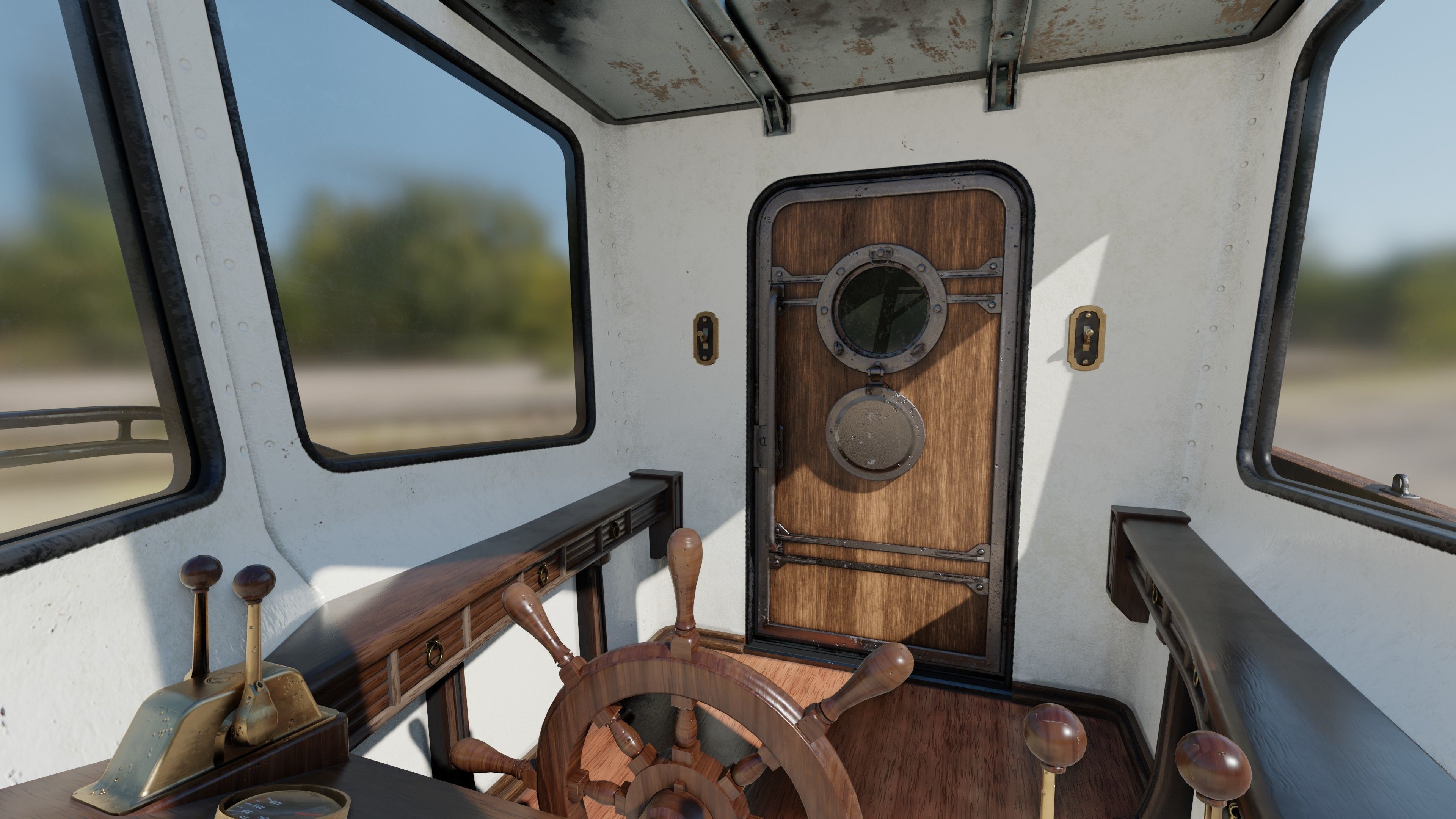 Fishing boat Low-poly 3D model_13