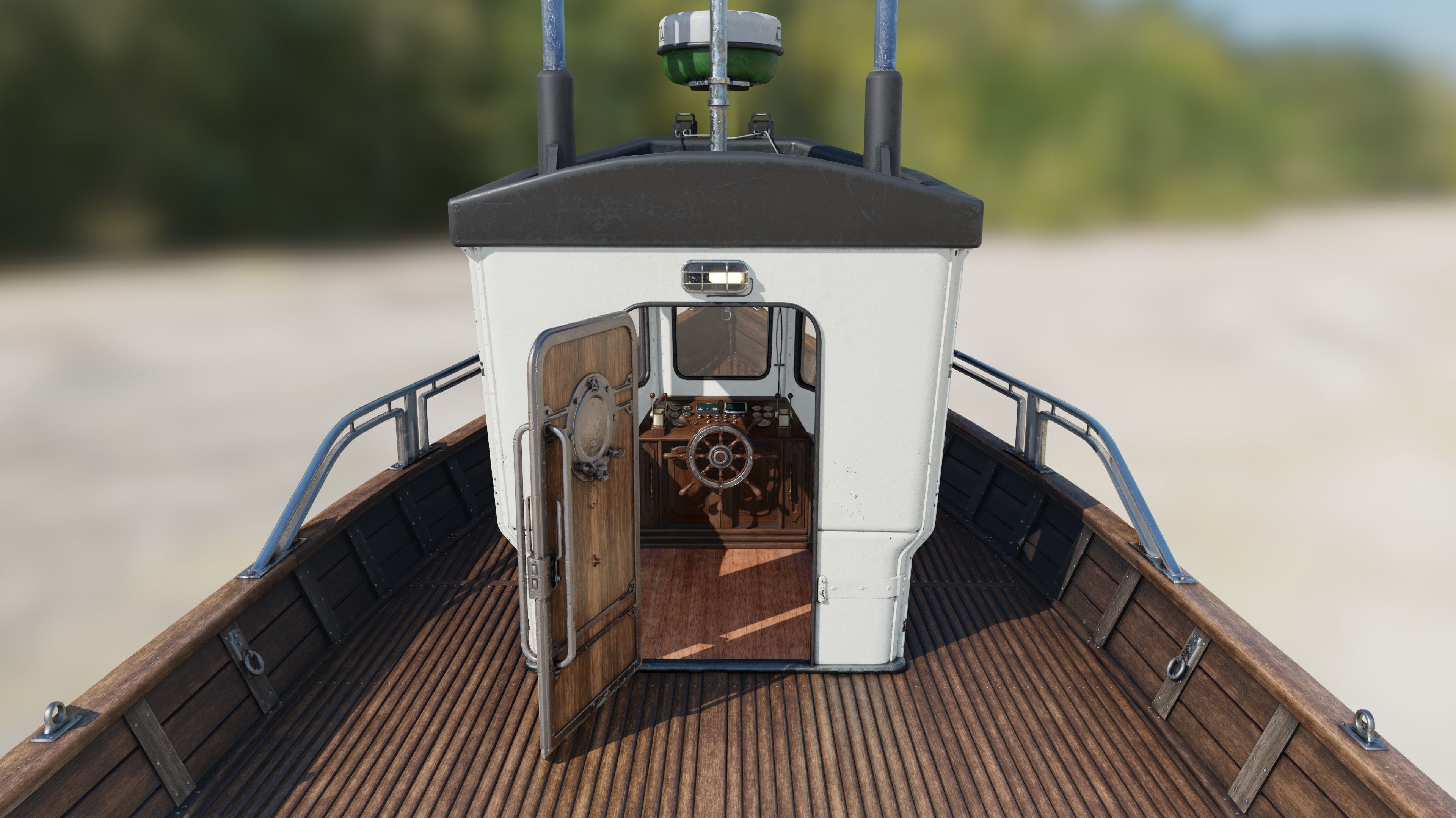 Fishing boat Low-poly 3D model_35