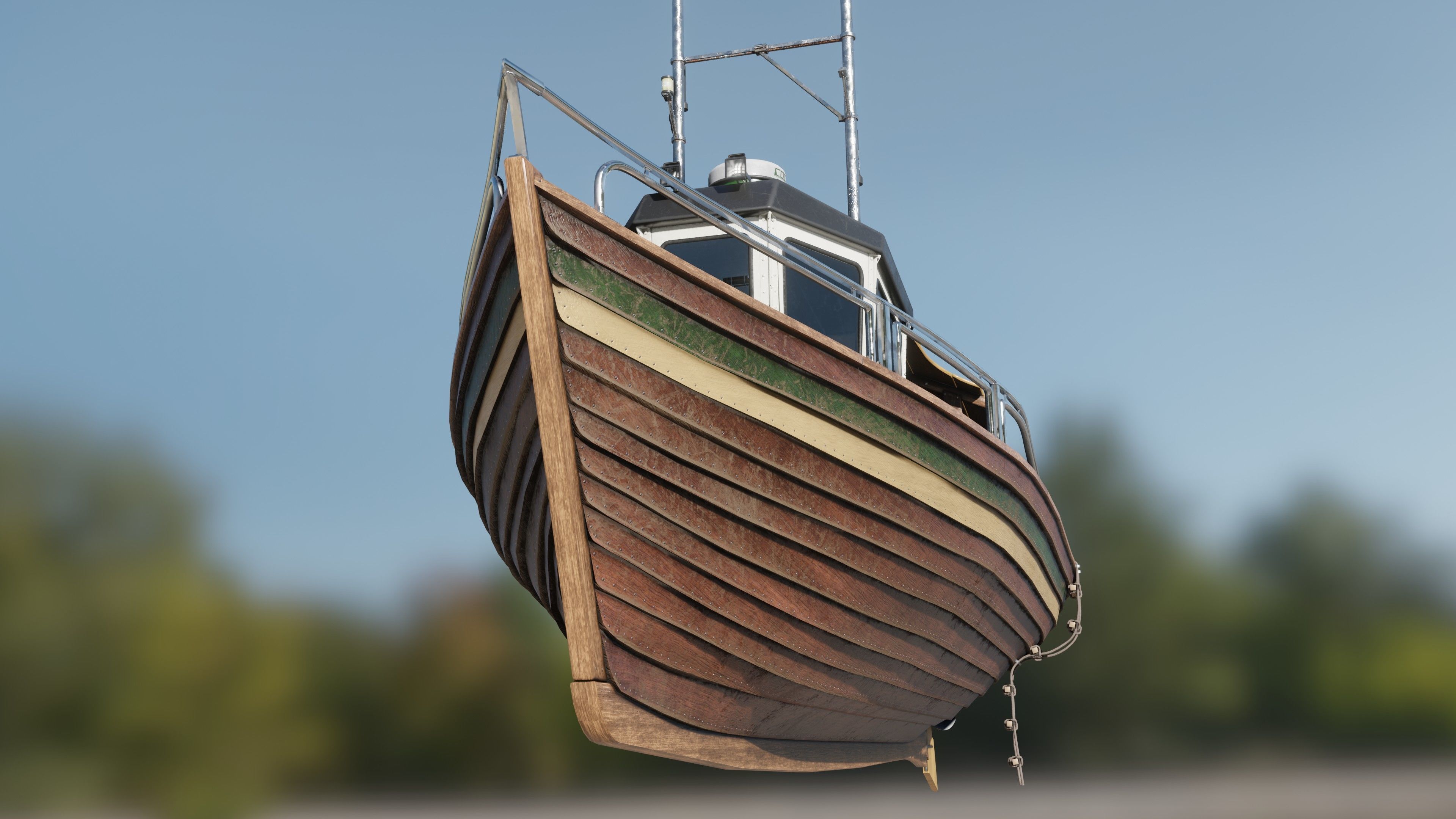 Fishing boat Low-poly 3D model_30