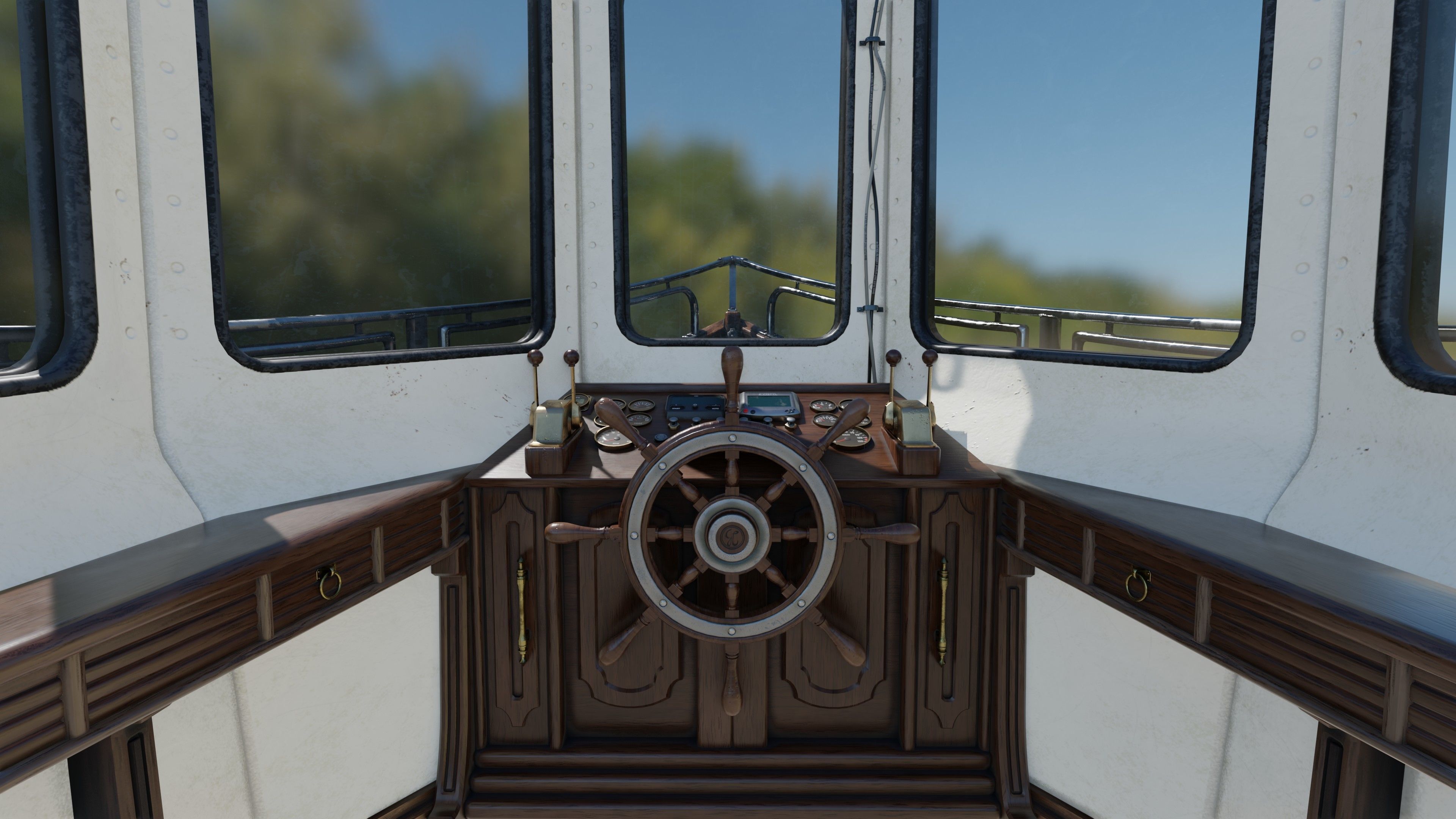 Fishing boat Low-poly 3D model_12