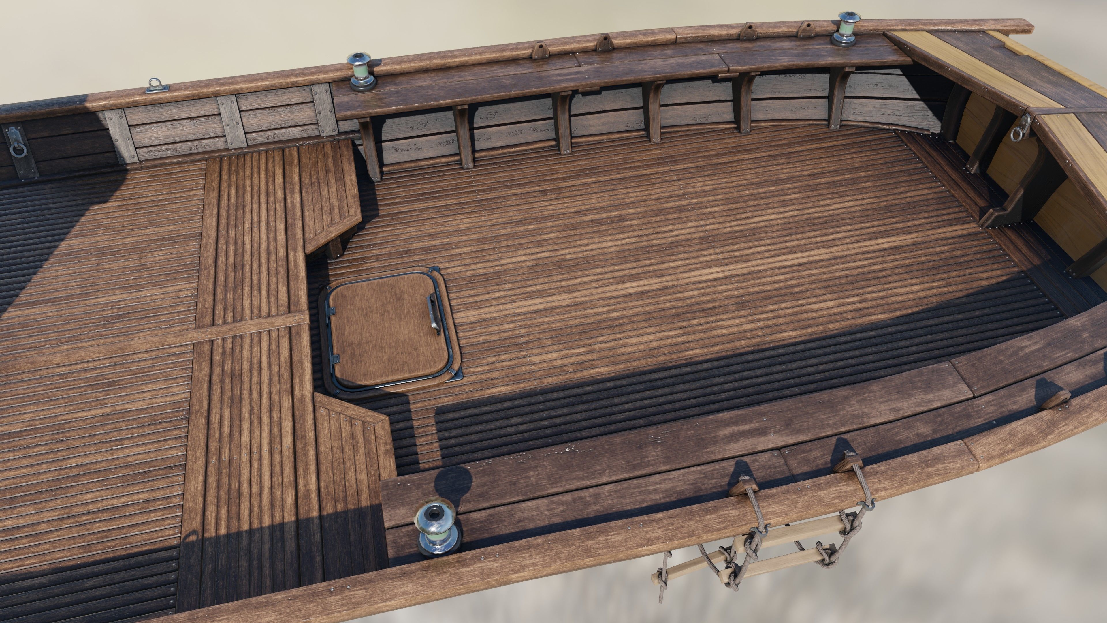 Fishing boat Low-poly 3D model_32