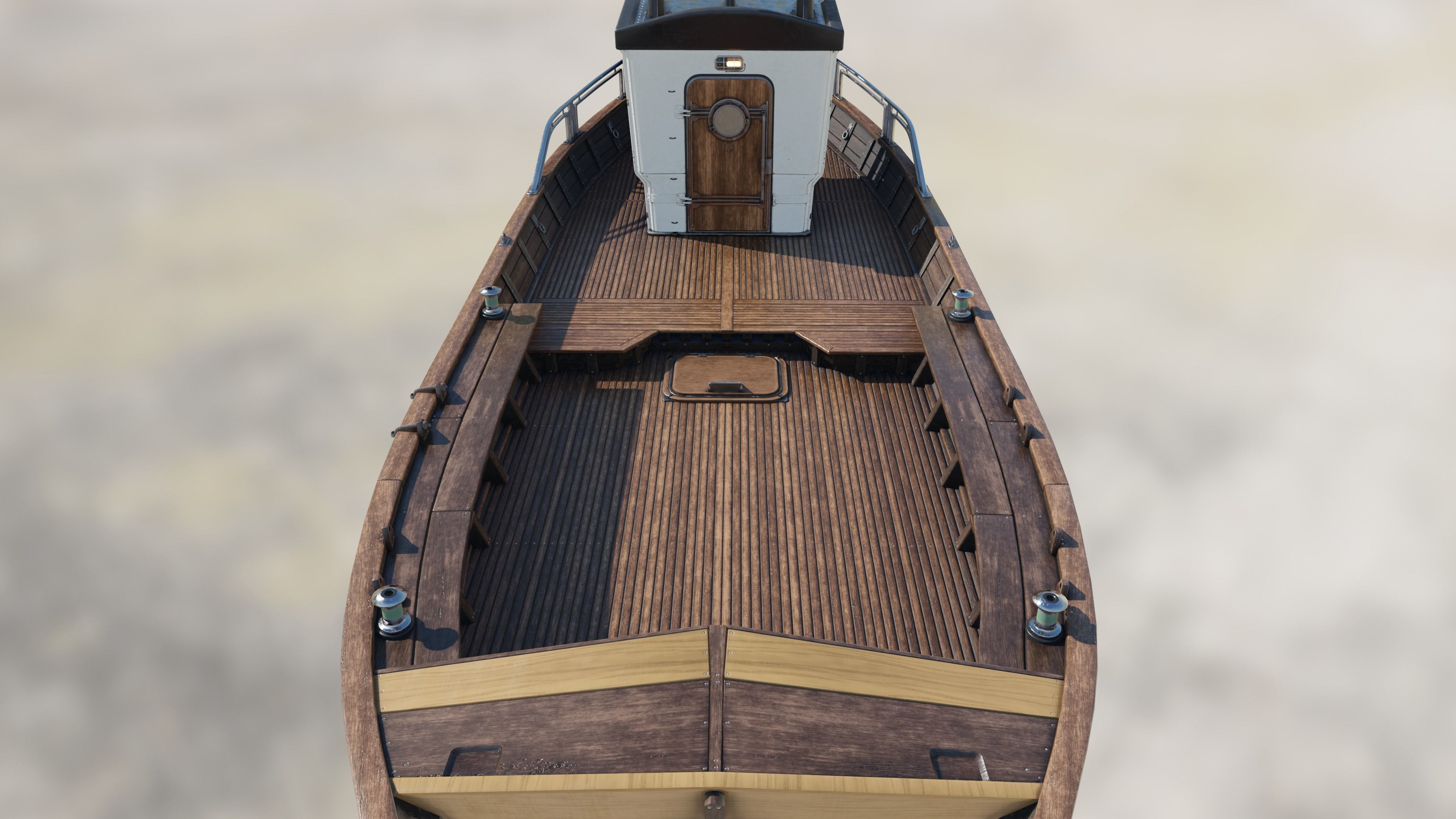 Fishing boat Low-poly 3D model_33