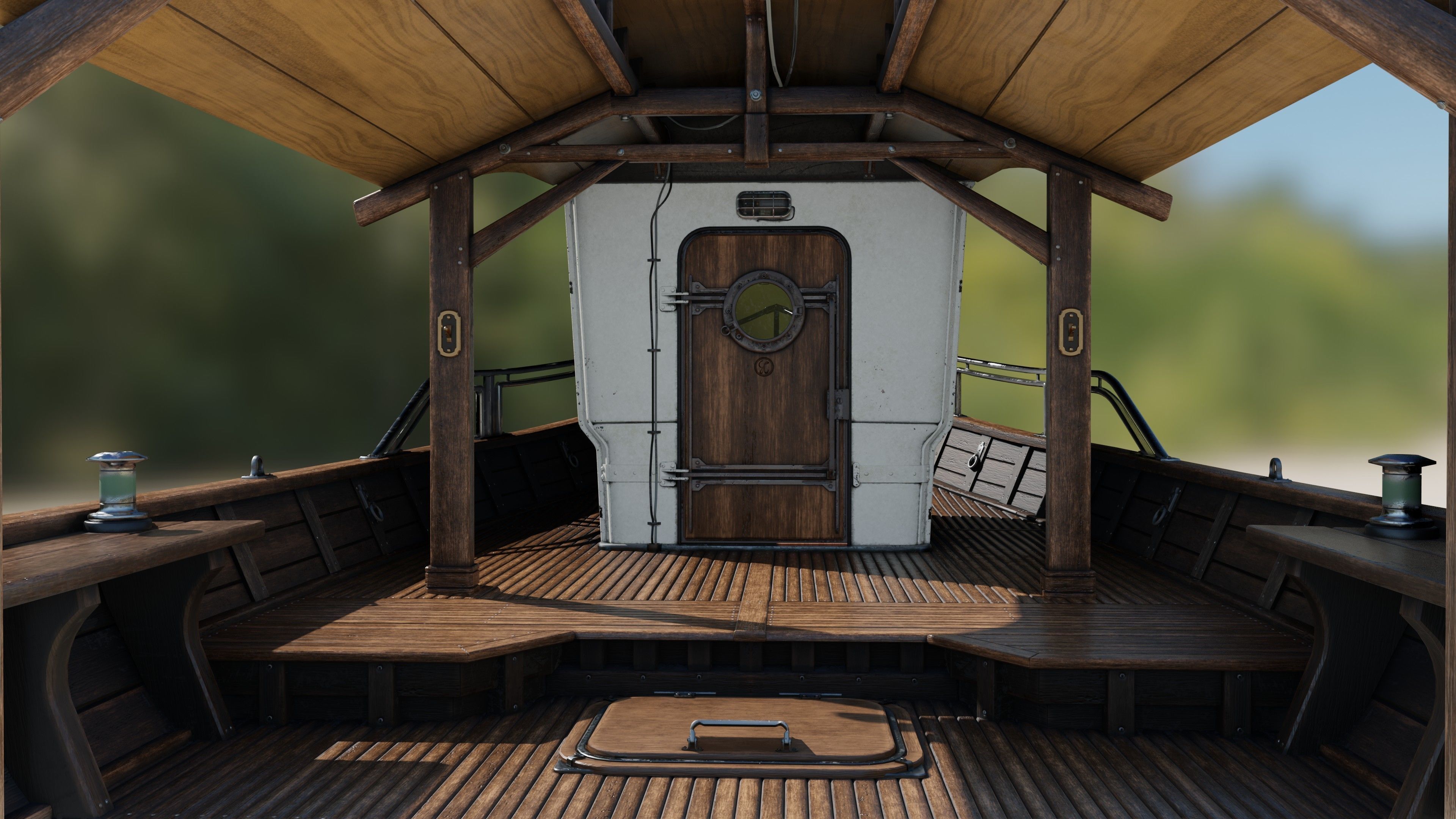 Fishing boat Low-poly 3D model_15