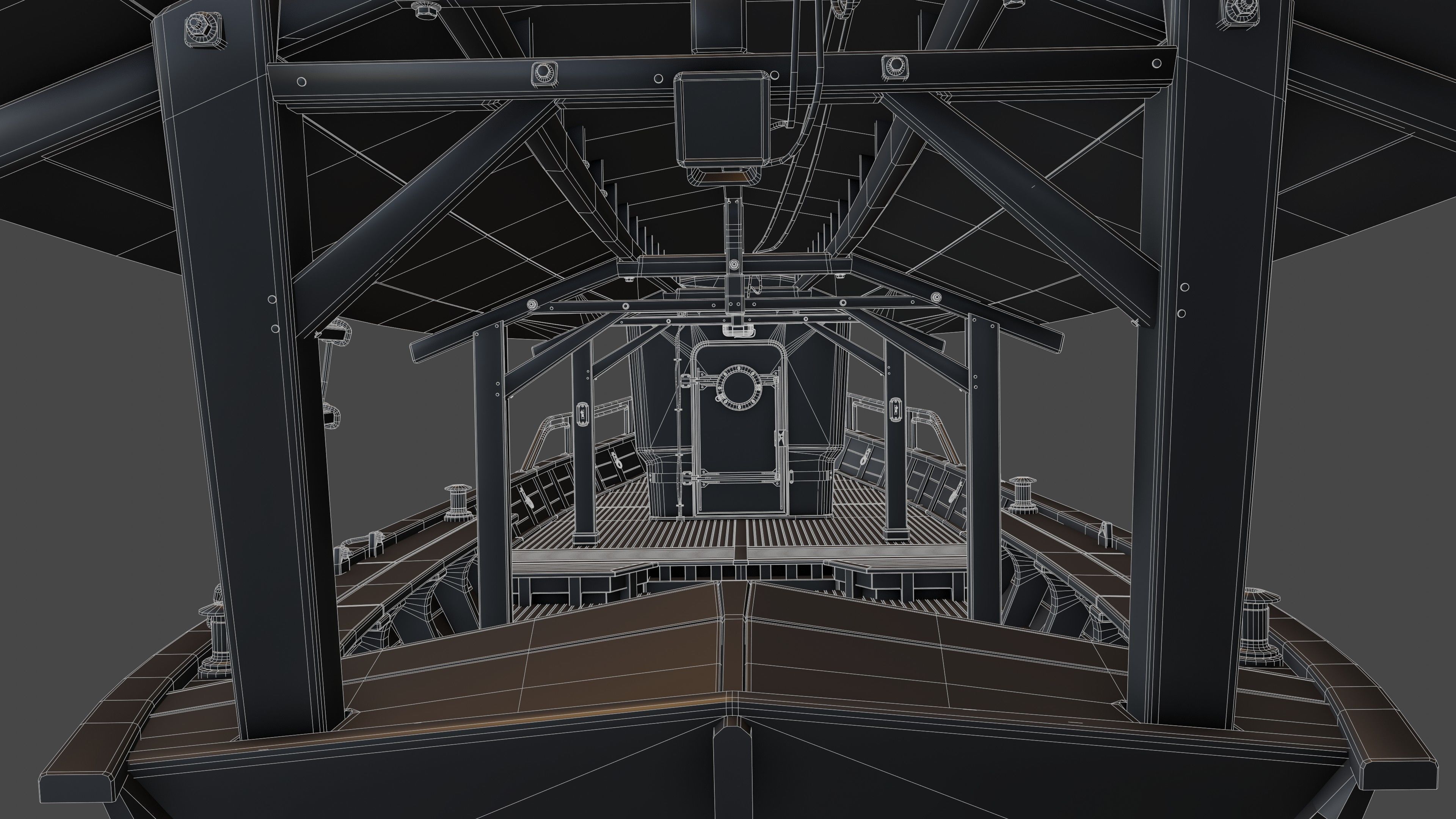 Fishing boat Low-poly 3D model_41