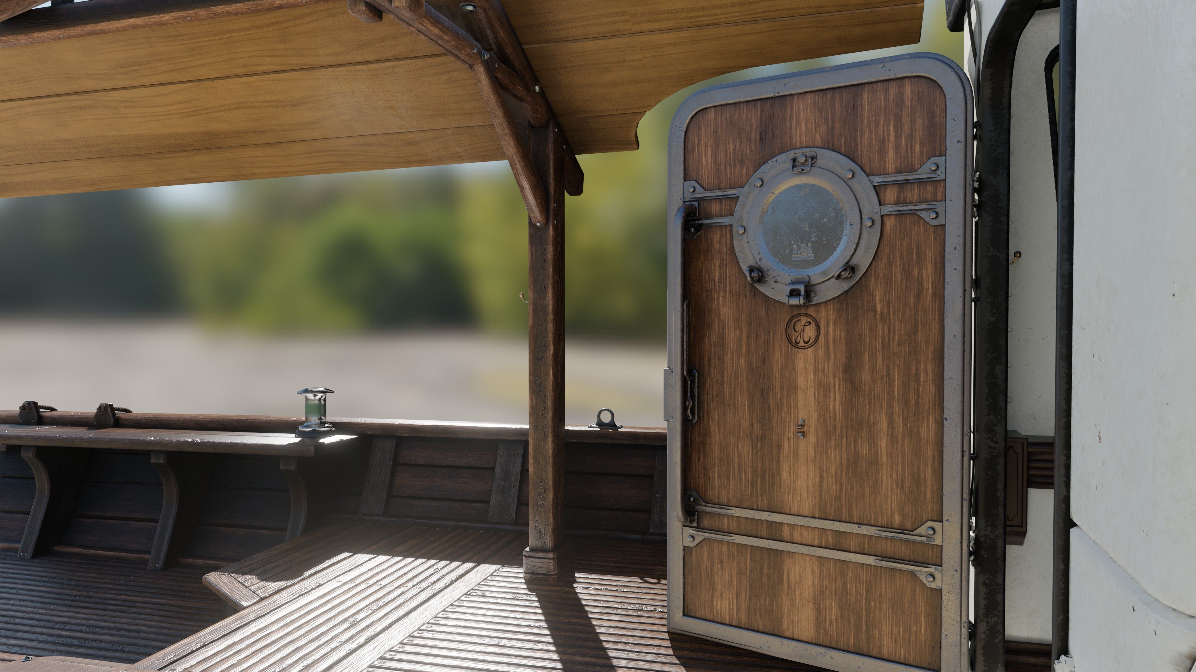 Fishing boat Low-poly 3D model_10