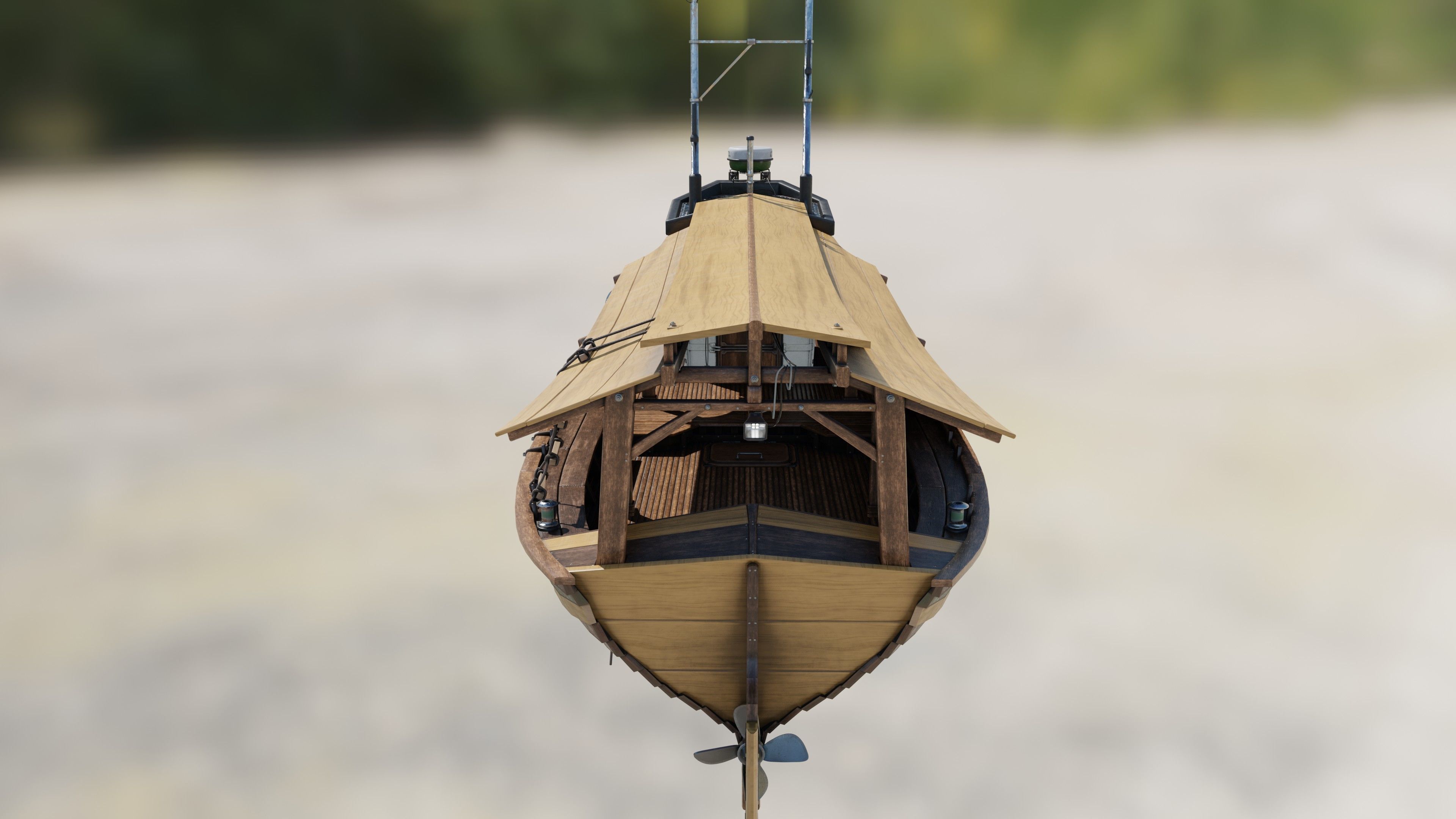 Fishing boat Low-poly 3D model_22