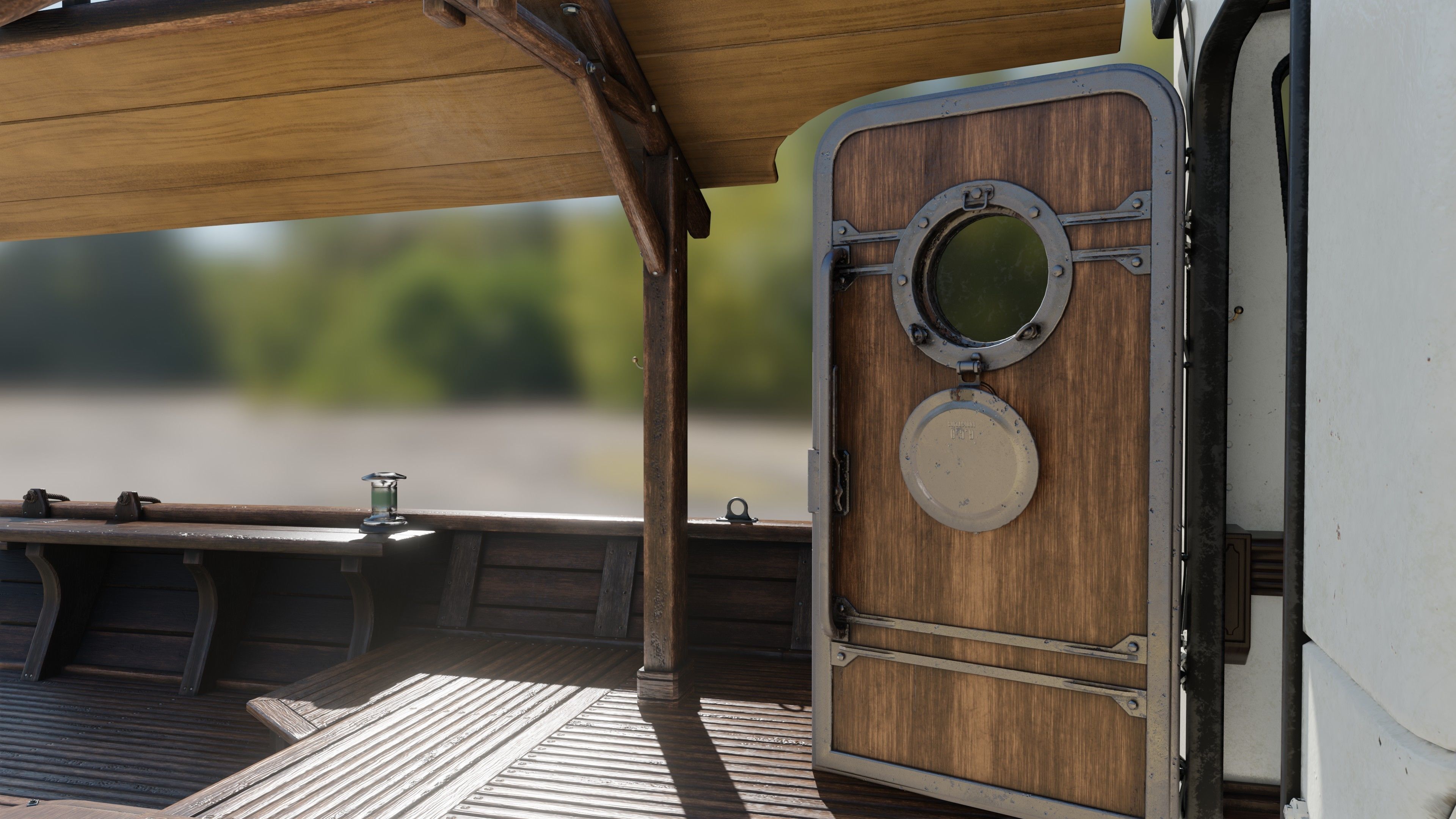 Fishing boat Low-poly 3D model_9