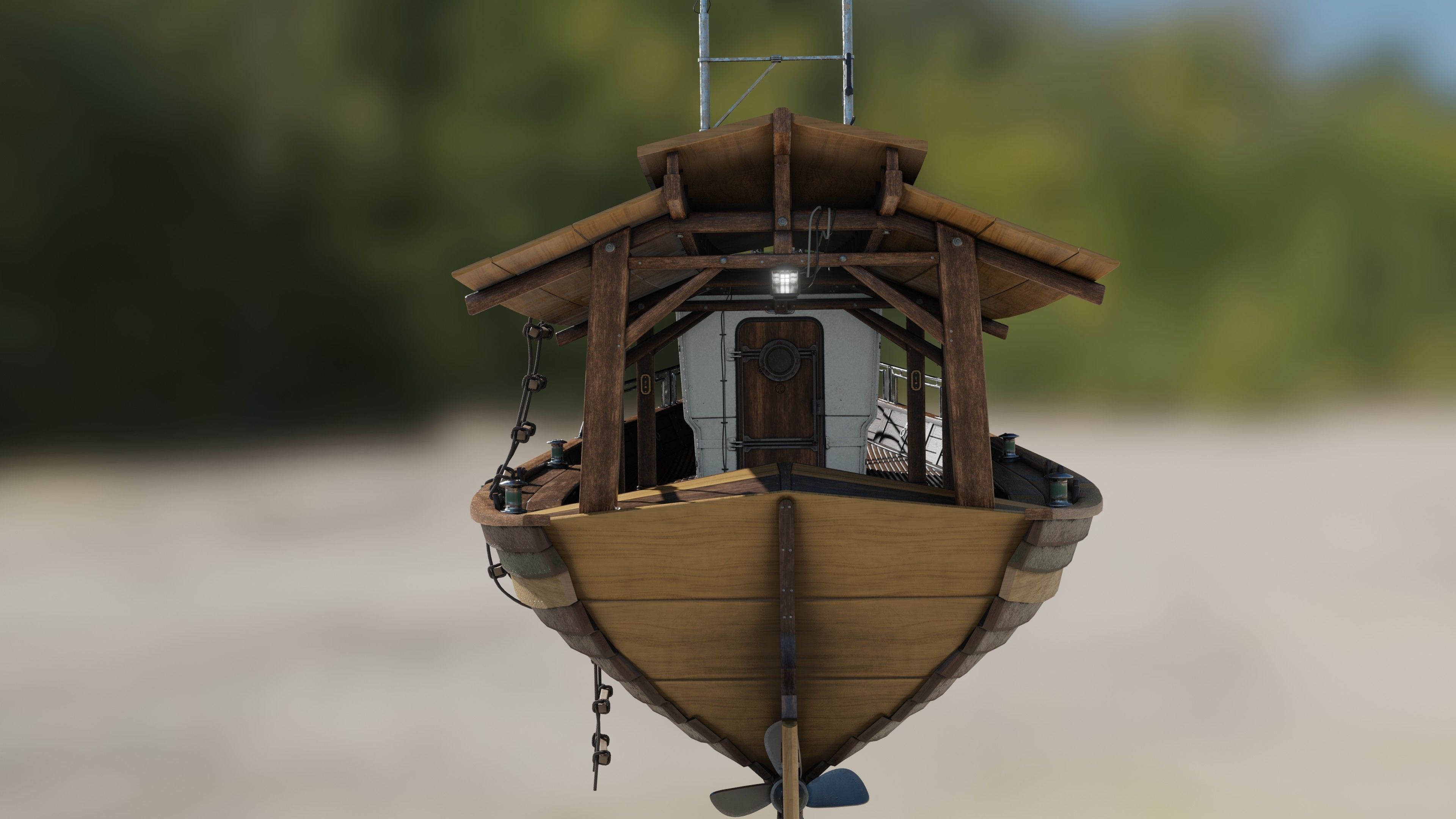 Fishing boat Low-poly 3D model_23