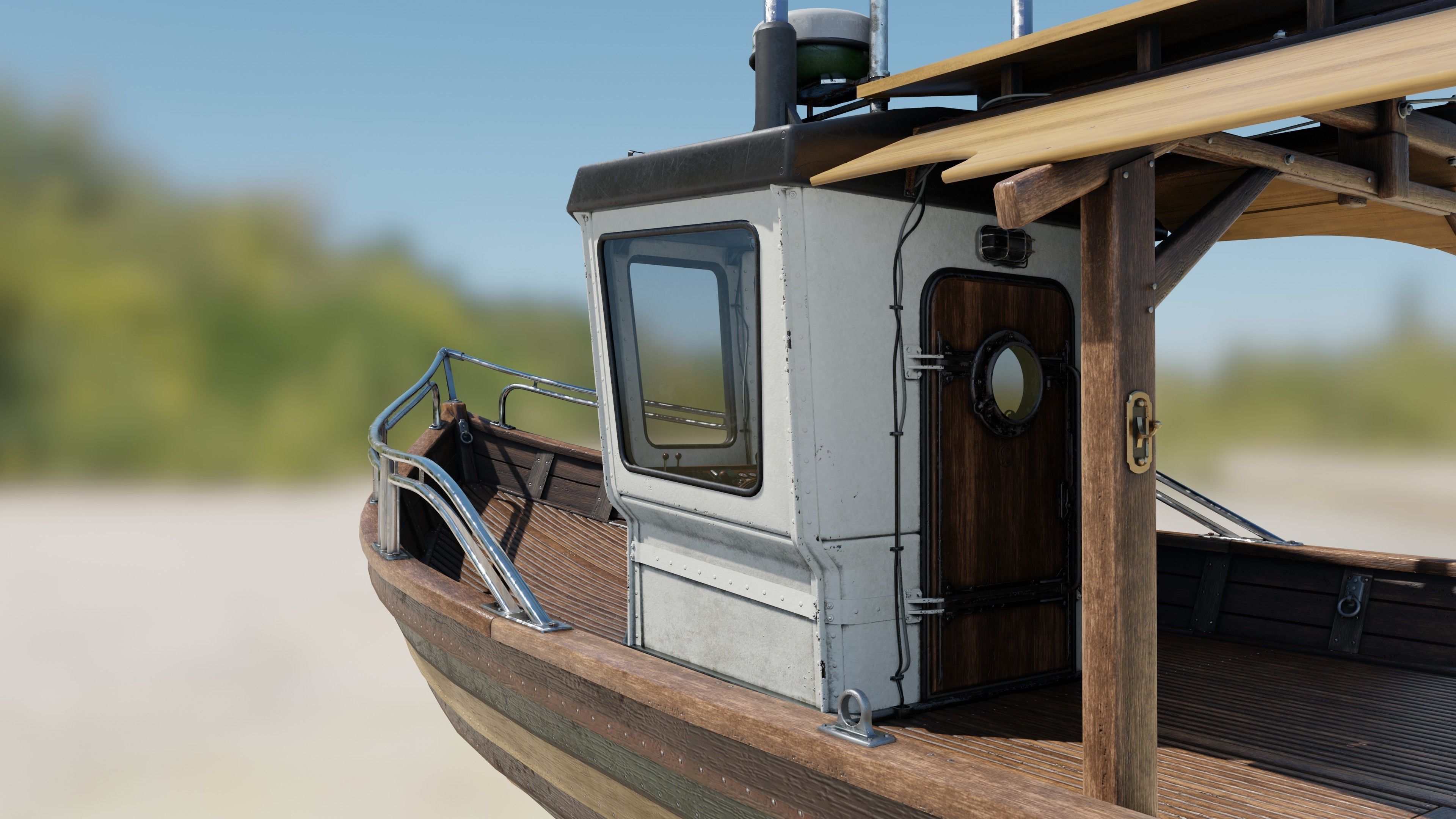 Fishing boat Low-poly 3D model_25