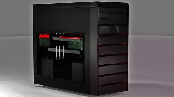 PC 3d model gaming case