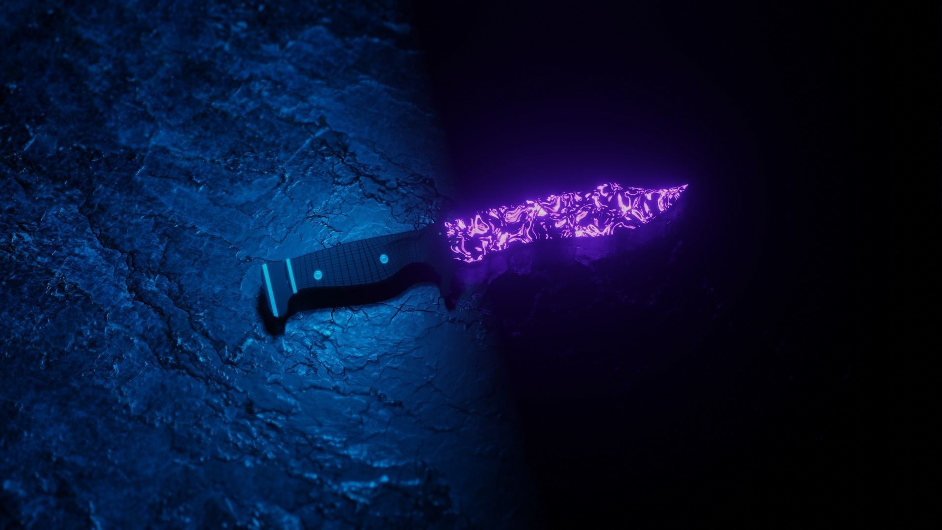 Violet lava Low-poly 3D model_1