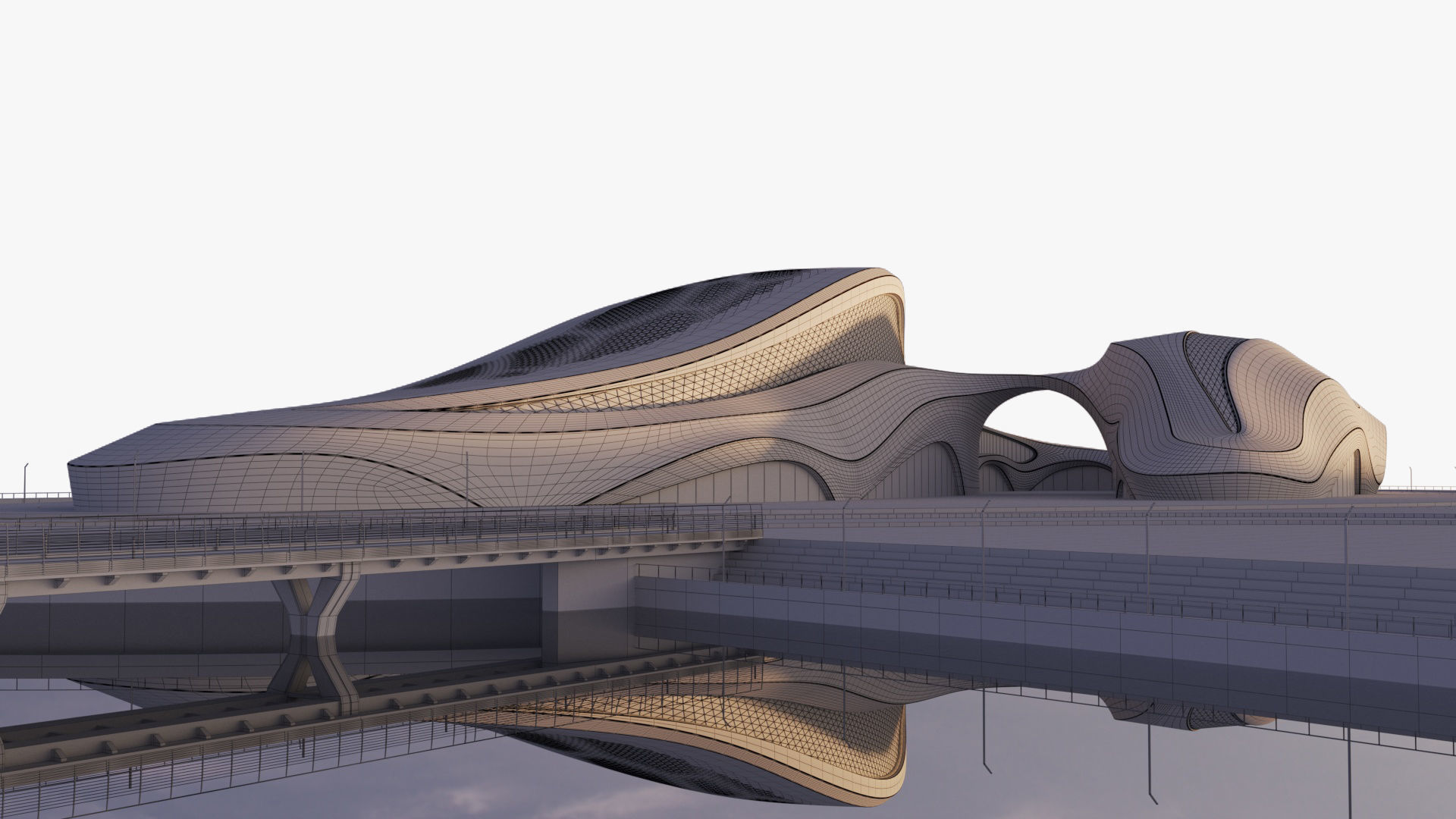 Futuristic building 45 3D model_5