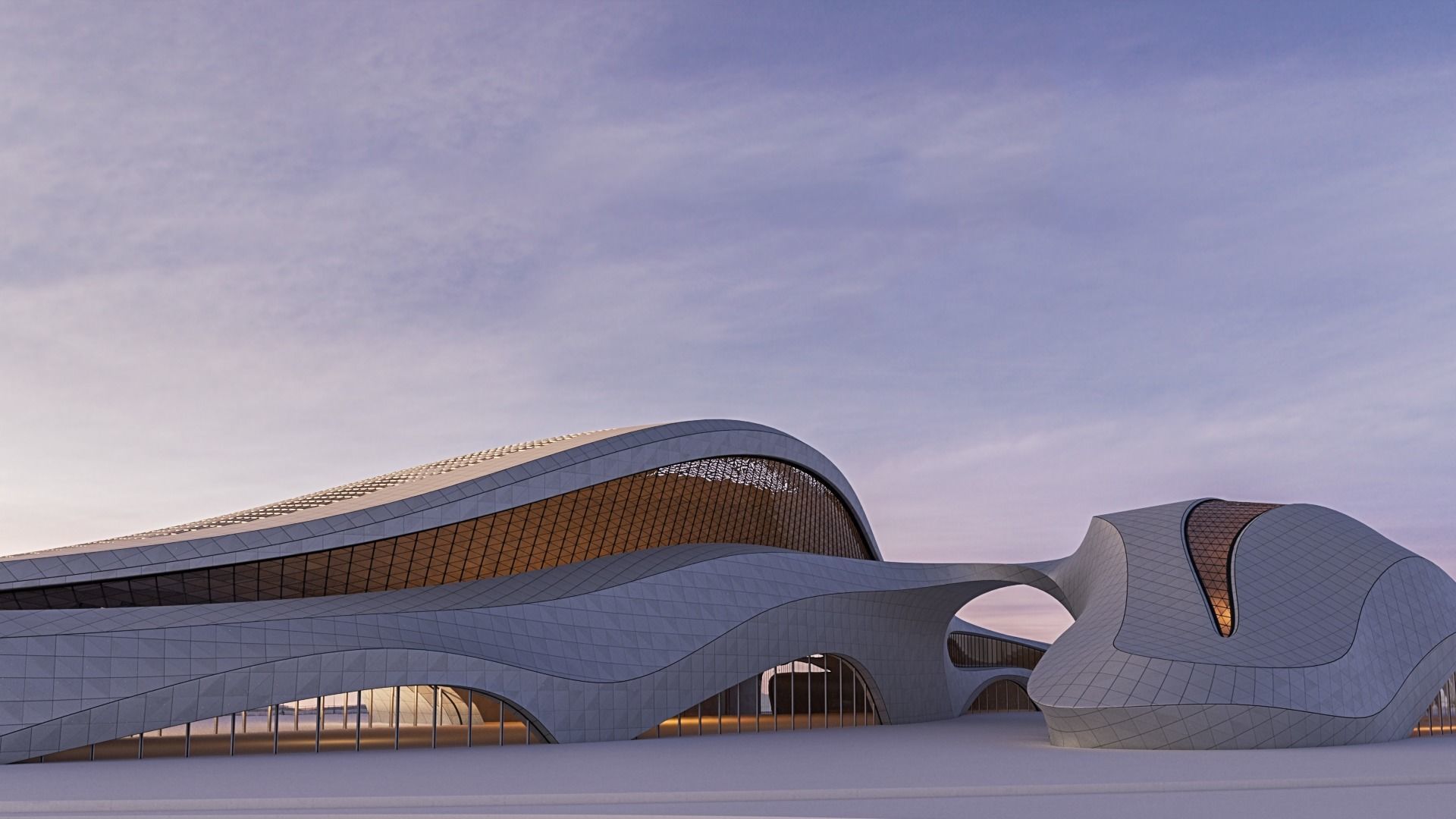 Futuristic building 45 3D model_3