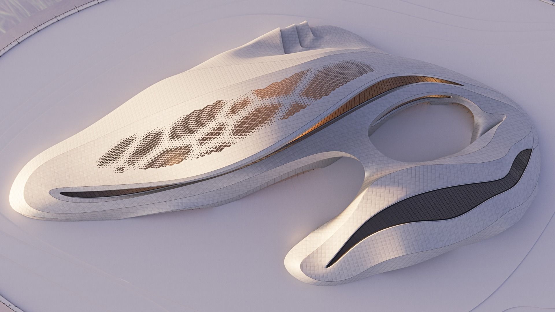 Futuristic building 45 3D model_4