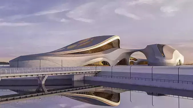 Futuristic building 45 3D model