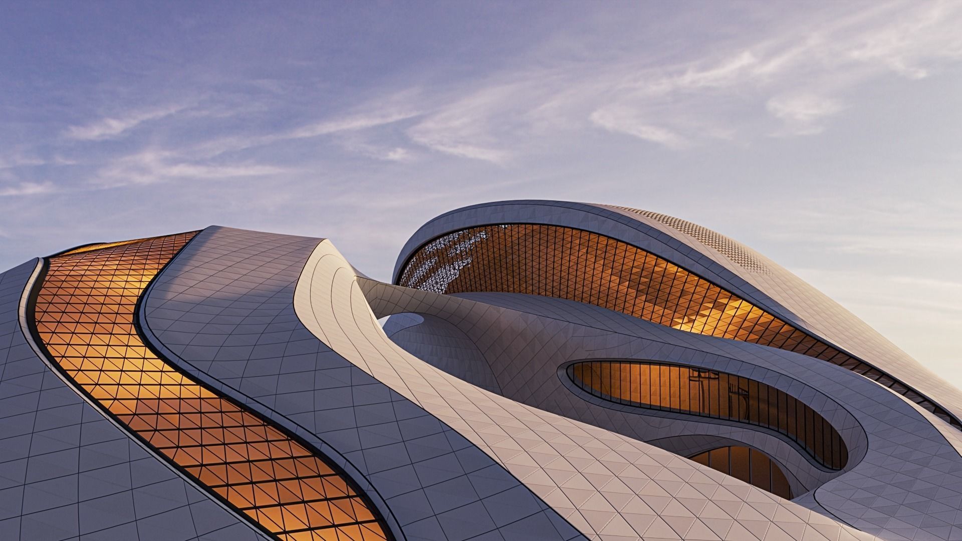 Futuristic building 45 3D model_1