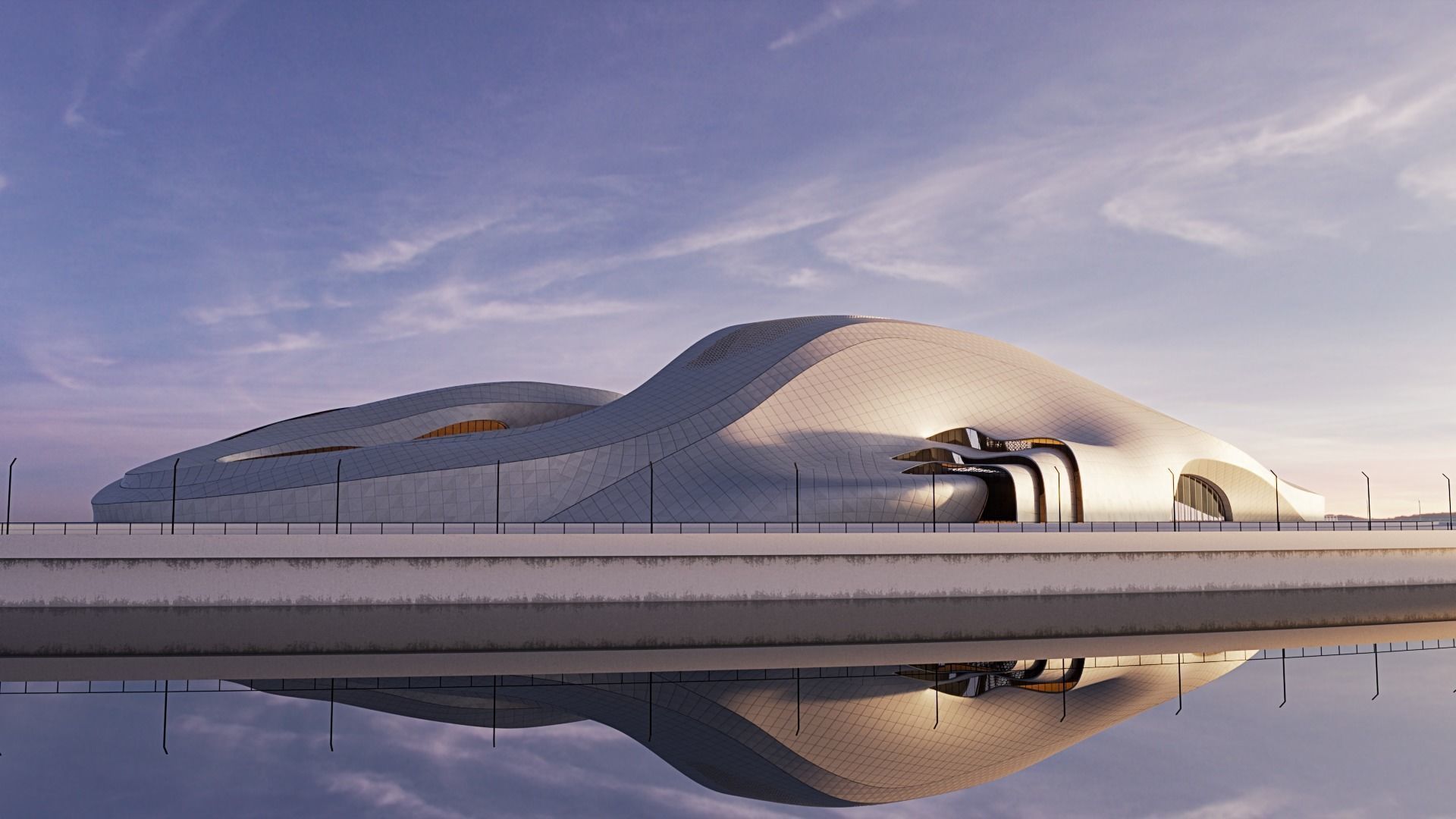 Futuristic building 45 3D model_2