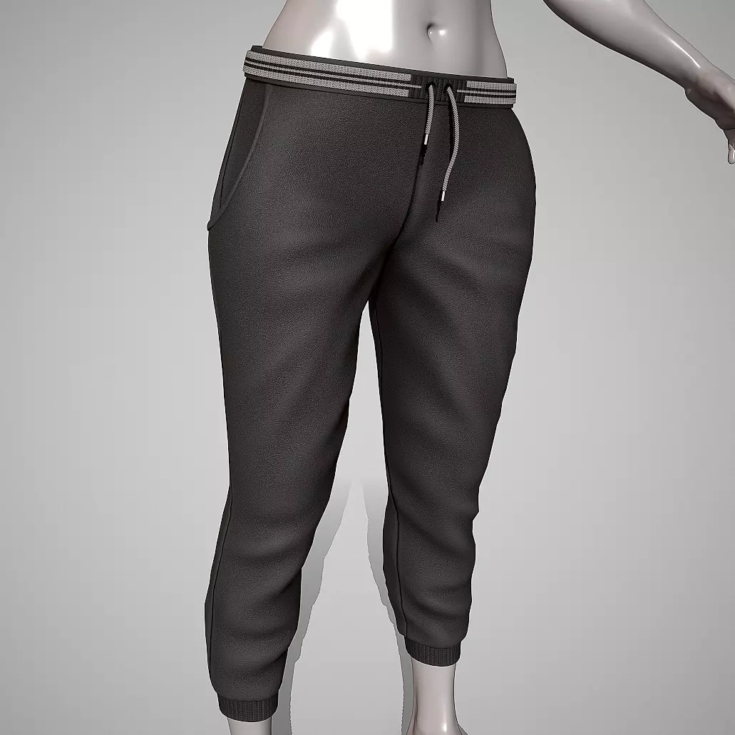 Female sports pants Low-poly 3D model