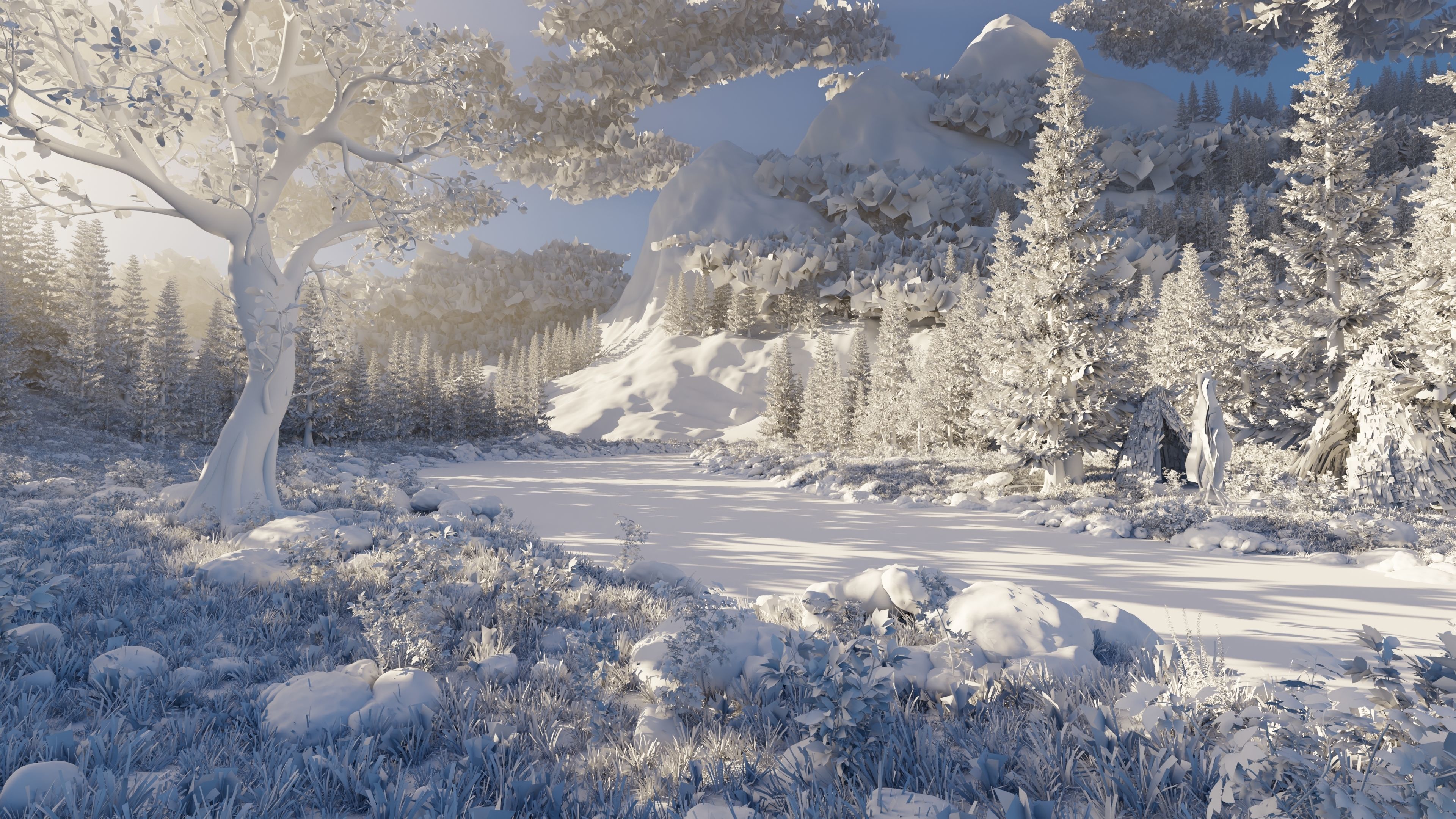 River Mountains Scene 3D model_12