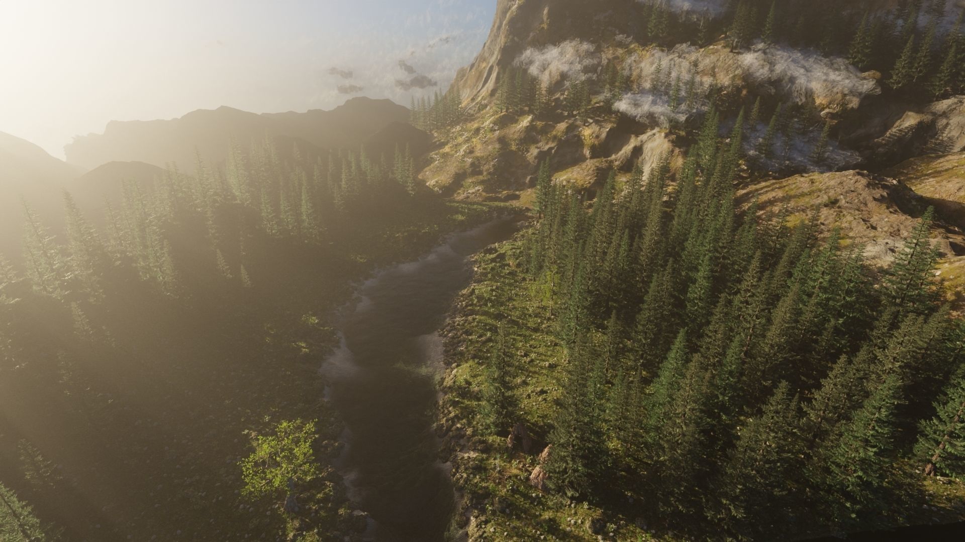 River Mountains Scene 3D model_9