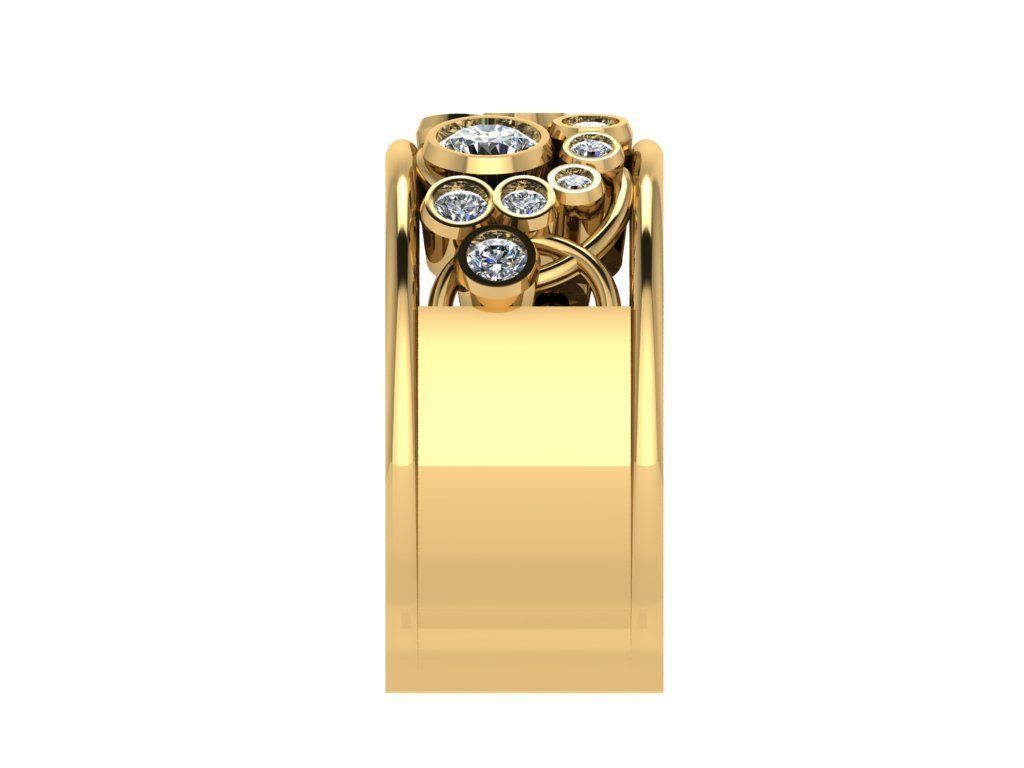 Ring182 gold ring with diamonds 3D print model_3