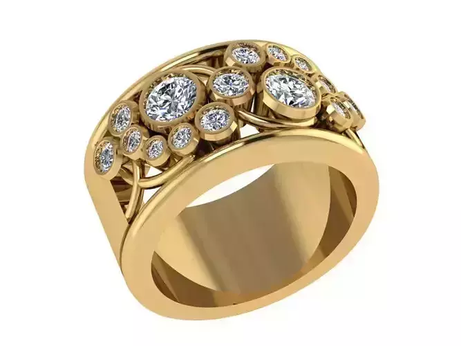 Ring182 gold ring with diamonds