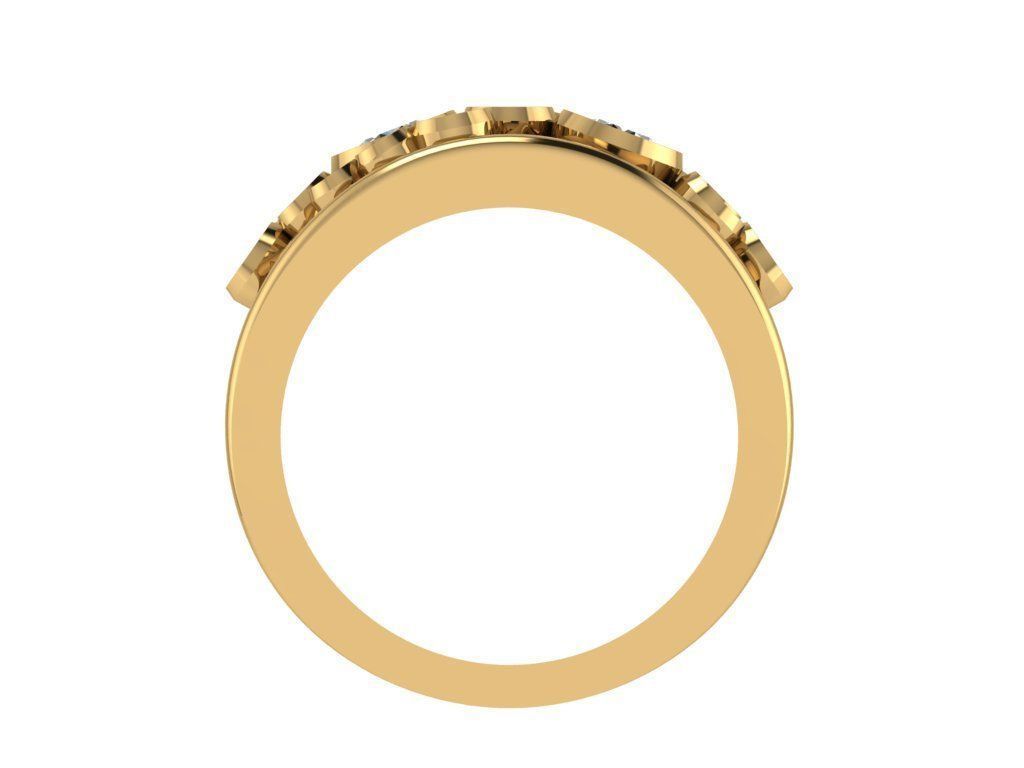 Ring182 gold ring with diamonds 3D print model_2
