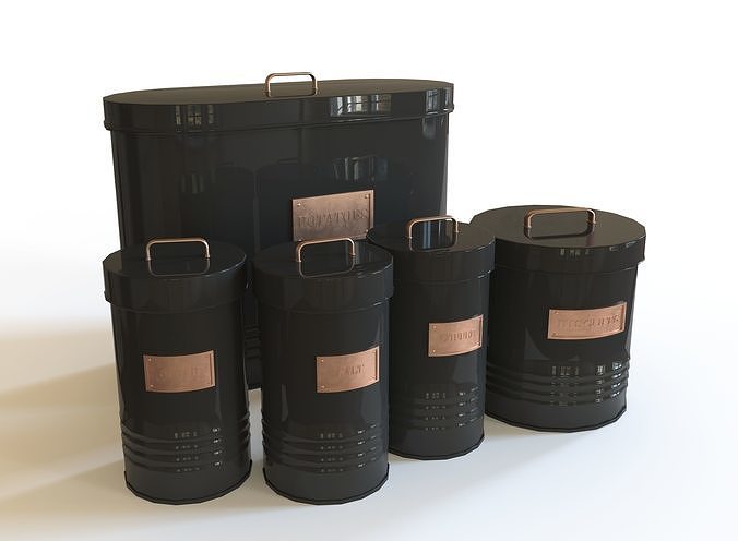 container set of canisters 3D model