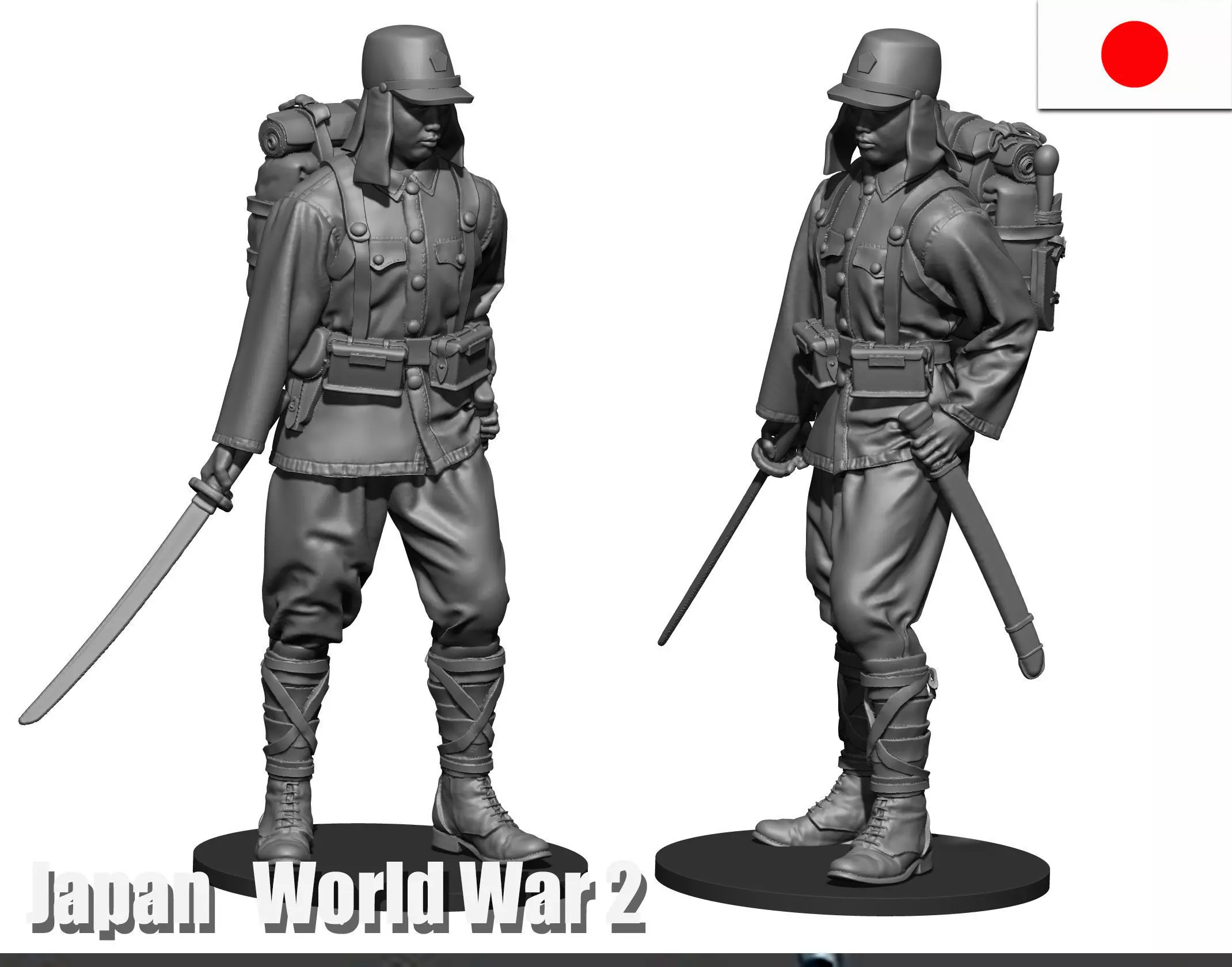 Japan soldier ww2 3D print model_0