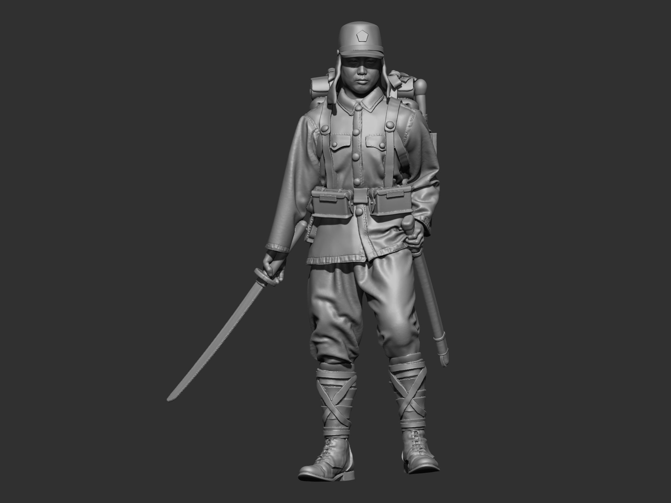 Japan soldier ww2 3D print model_4