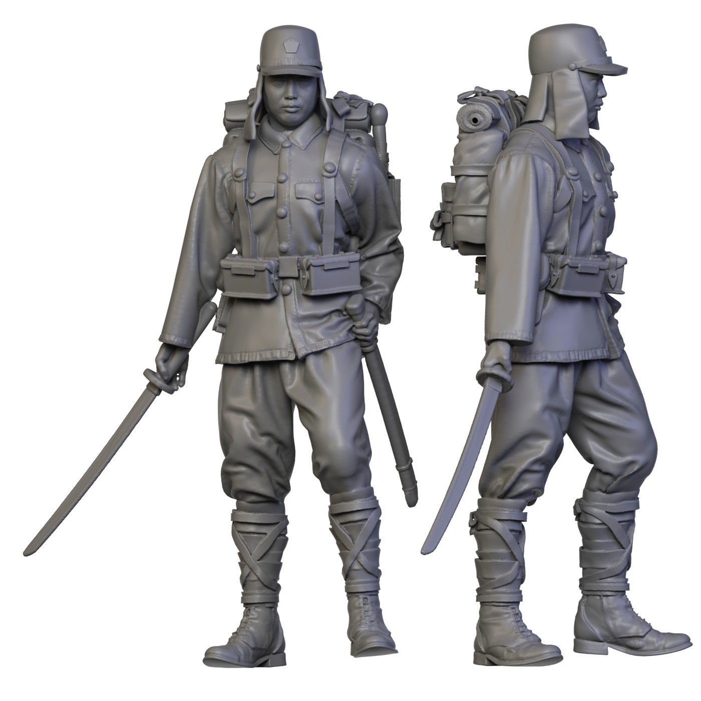 Japan soldier ww2 3D print model_1