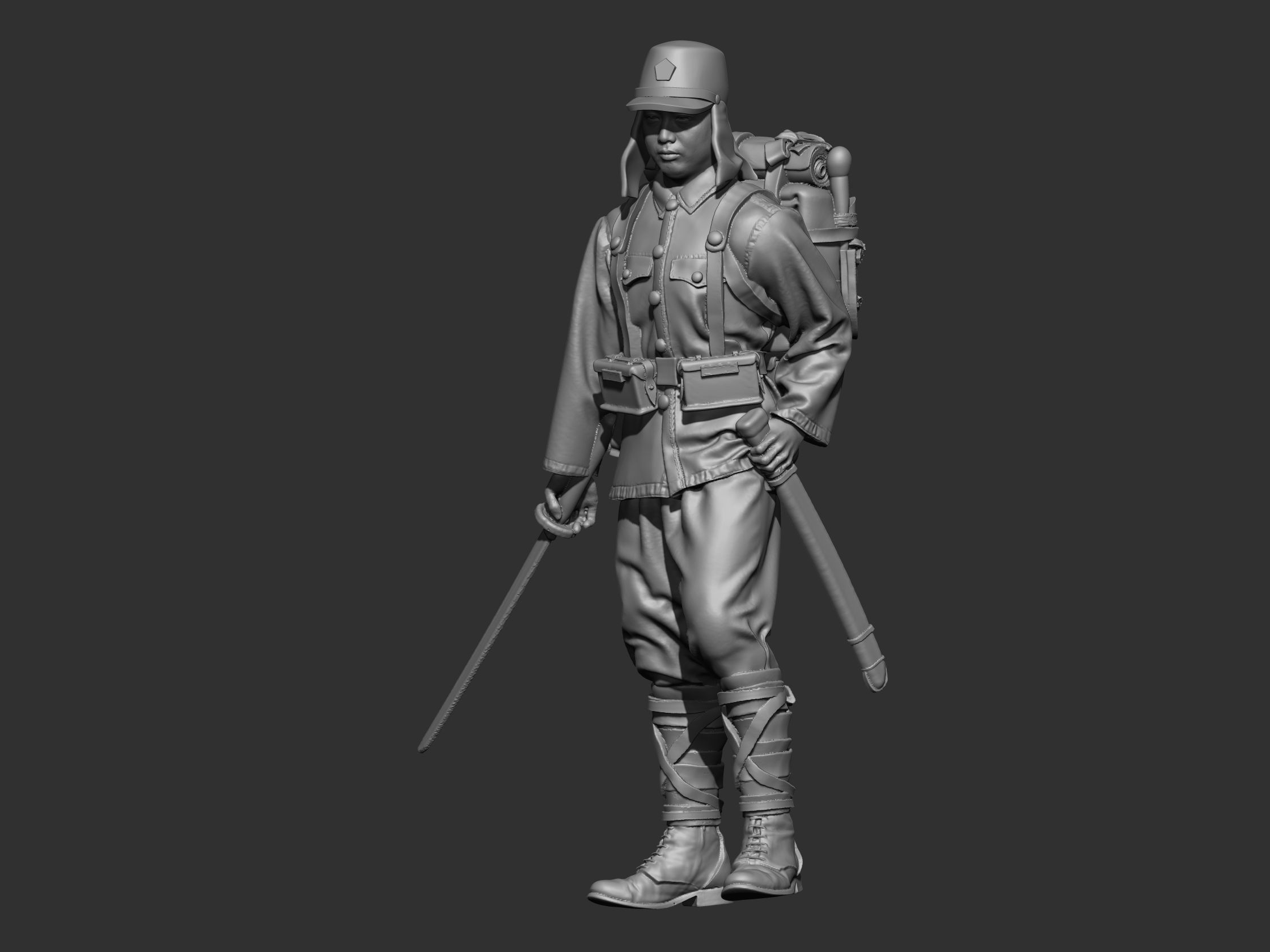 Japan soldier ww2 3D print model_3