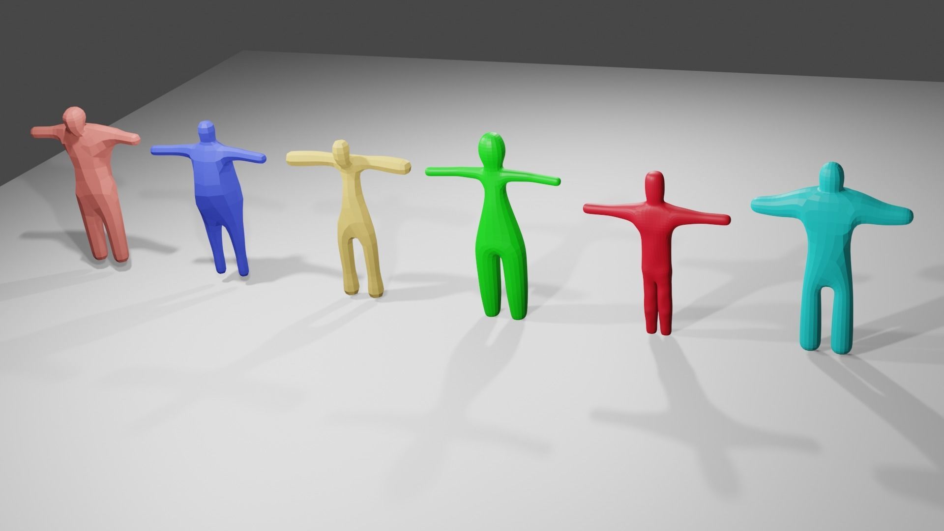 6 Rigged Low-Poly Character Mesh Free low-poly 3D model_1