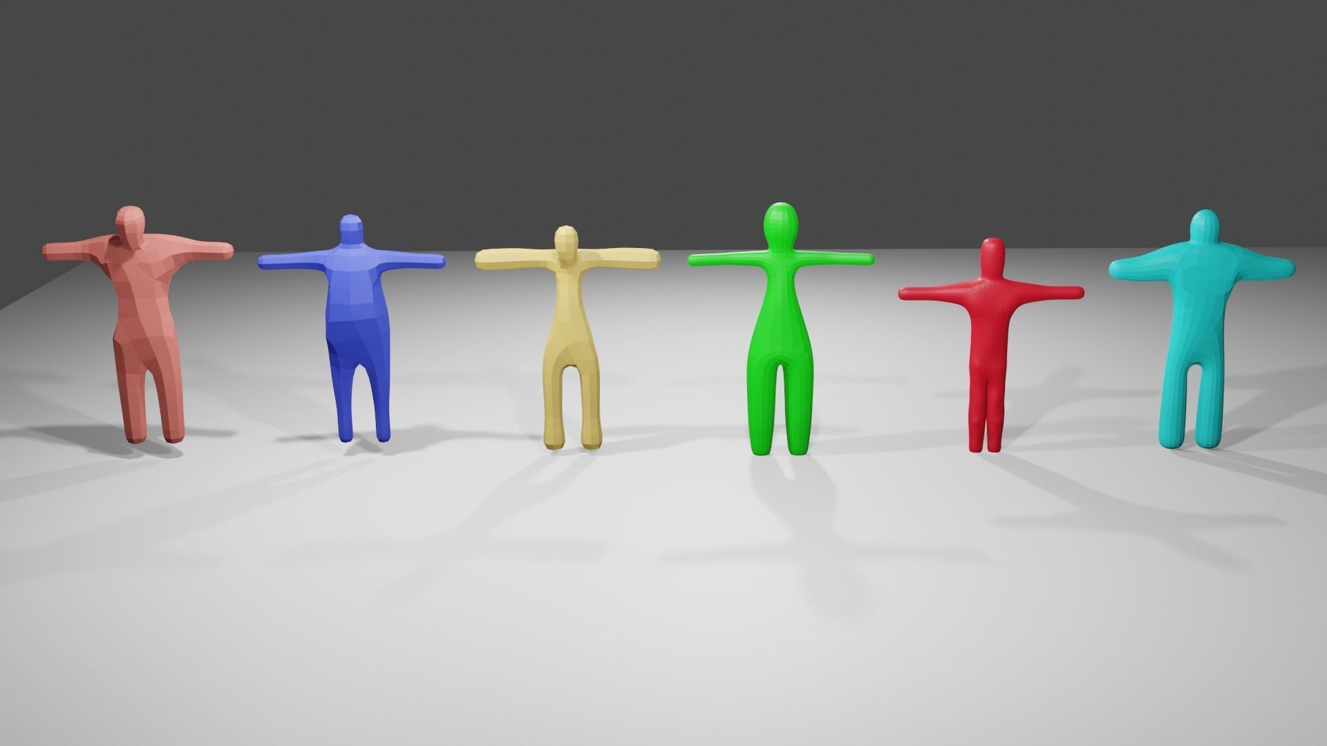 6 Rigged Low-Poly Character Mesh Free low-poly 3D model_2