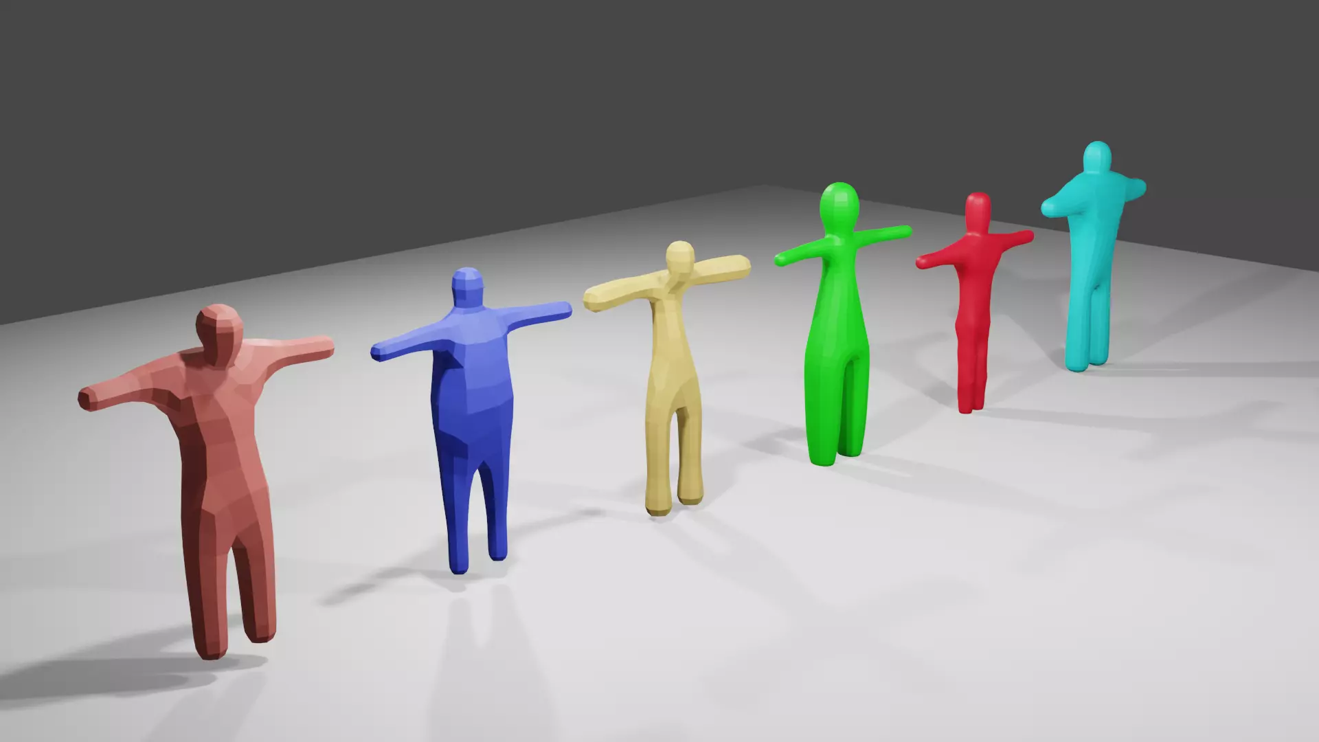 6 Rigged Low-Poly Character Mesh Free low-poly 3D model_0