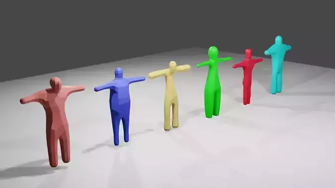 6 Rigged Low-Poly Character Mesh Free low-poly 3D model