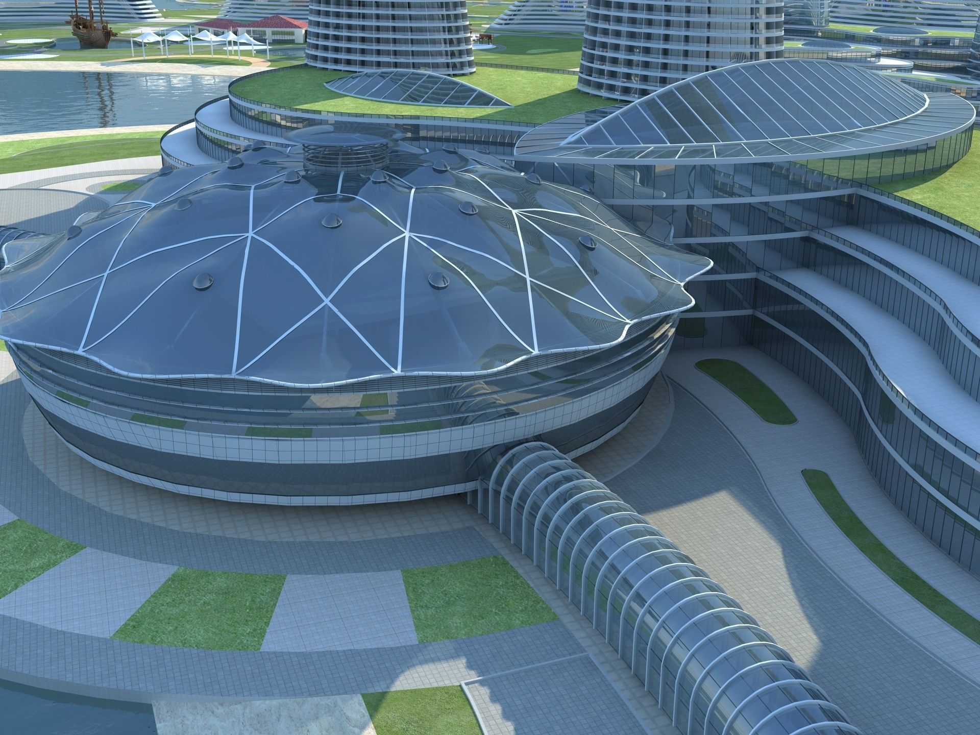 Sci Fi Artificial Island 3 3D model_7