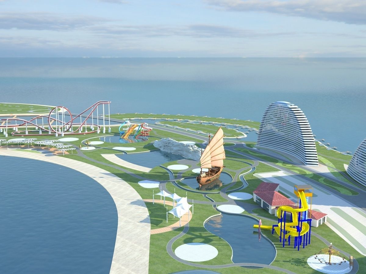 Sci Fi Artificial Island 3 3D model_8