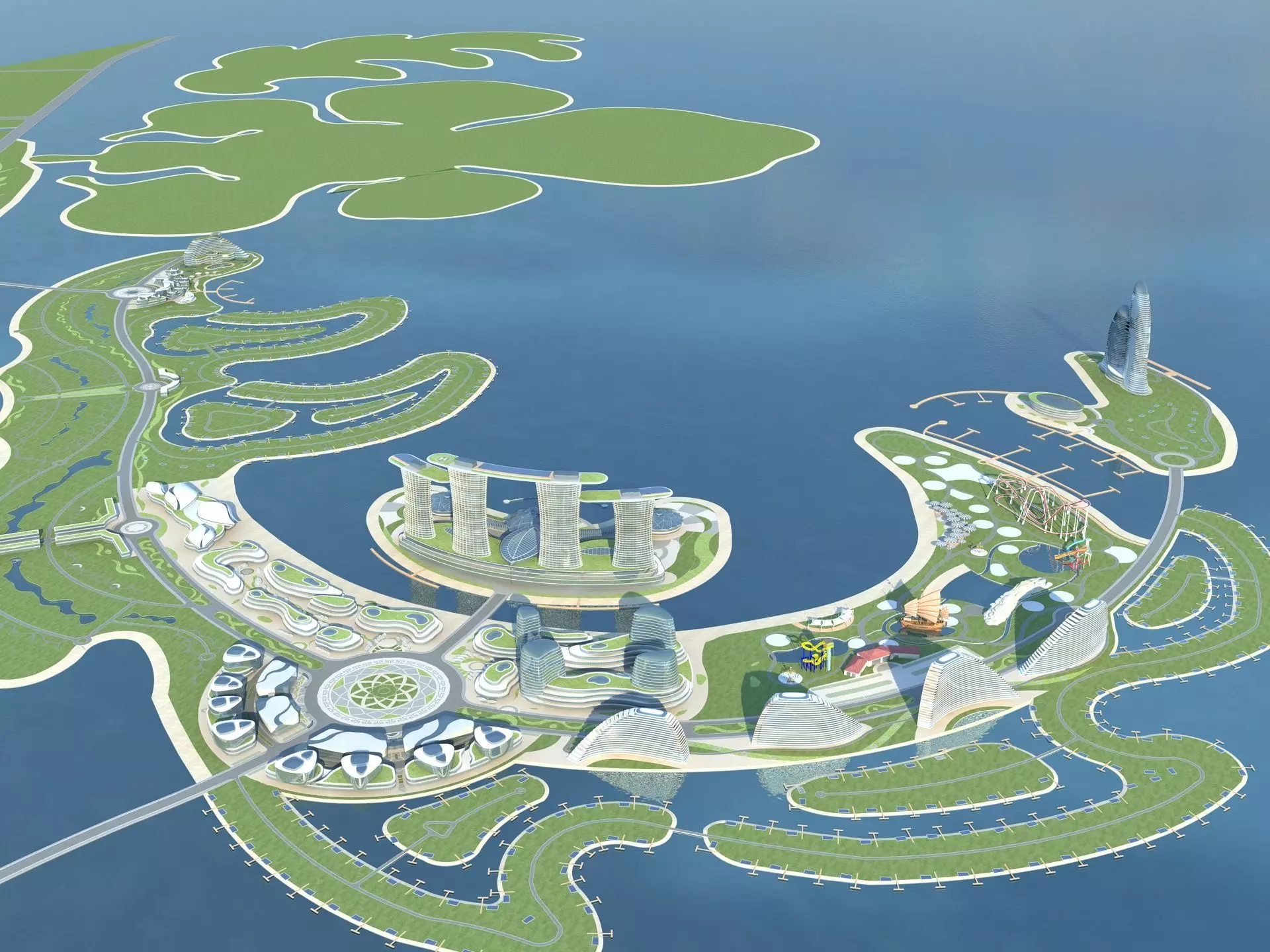 Sci Fi Artificial Island 3 3D model_0